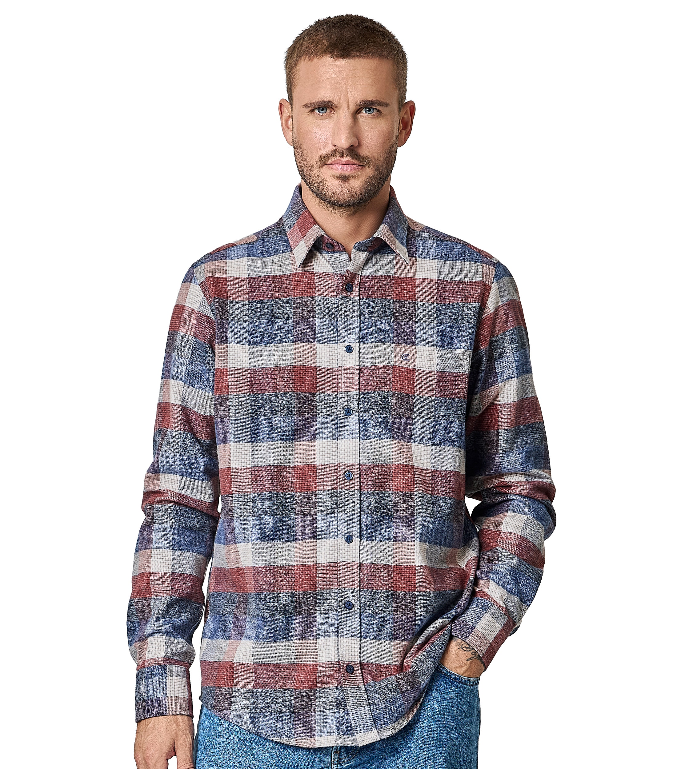 CASAMODA Langarmhemd "CASAMODA Freizeithemd kariert" günstig online kaufen