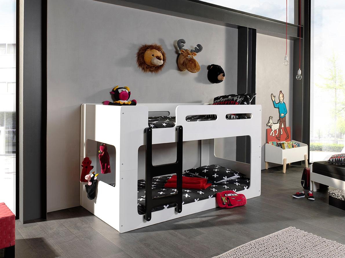 Vipack Hochbett »Luca«, (Made in Europe), bodentief, mit Lattenroste, MDF-Oberfläche