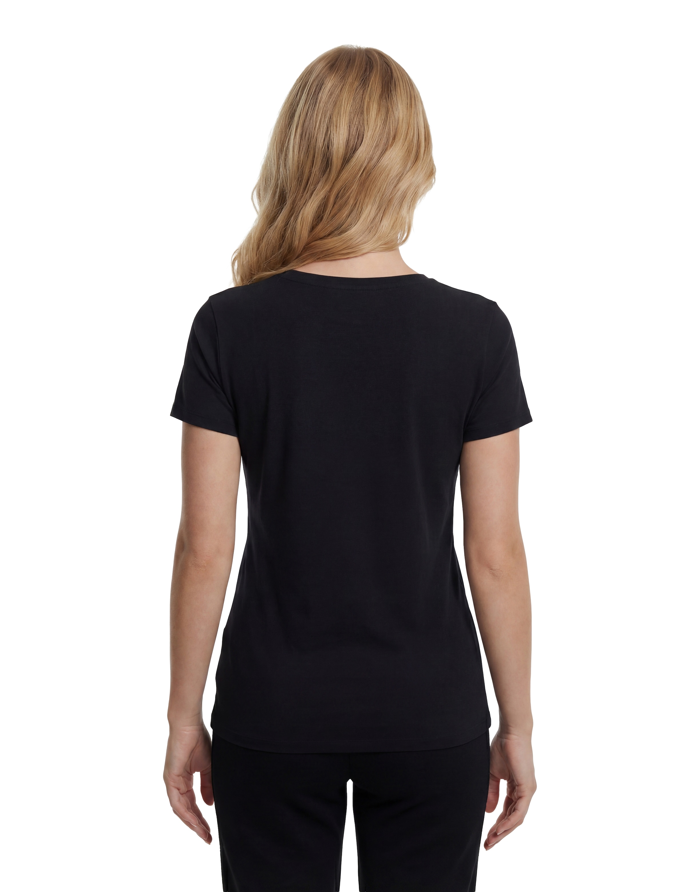 Guess T-Shirt »SS VN MINI TRIANGLE TEE« mit V-Ausschnitt, Slim Fit