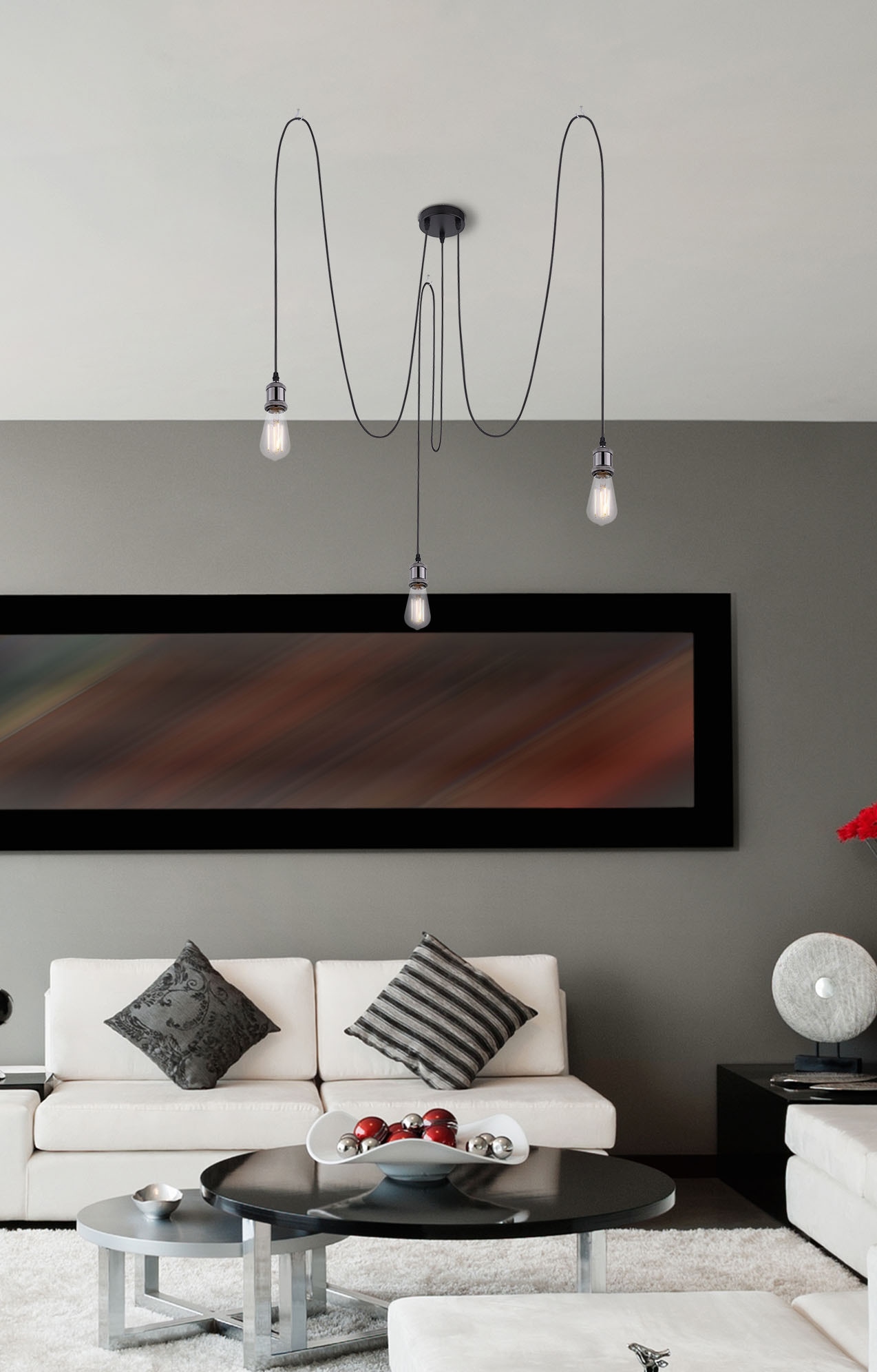GLOBO LIGHTING Hängeleuchte »OLIVER«, Leuchtmittel E27 | ohne Leuchtmittel, Hängelampe/Pendelleuchte/Esszimmer/Wohnzimmer/Esstisch