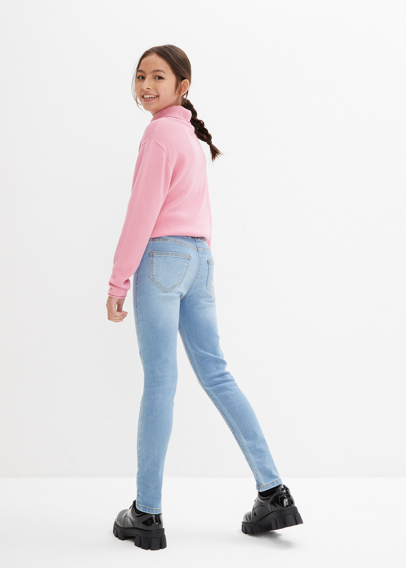 Thumbnail - bonprix Jeansjeggings Packung, 2 Stk. Skinny Fit, mit angedeuteten Taschen