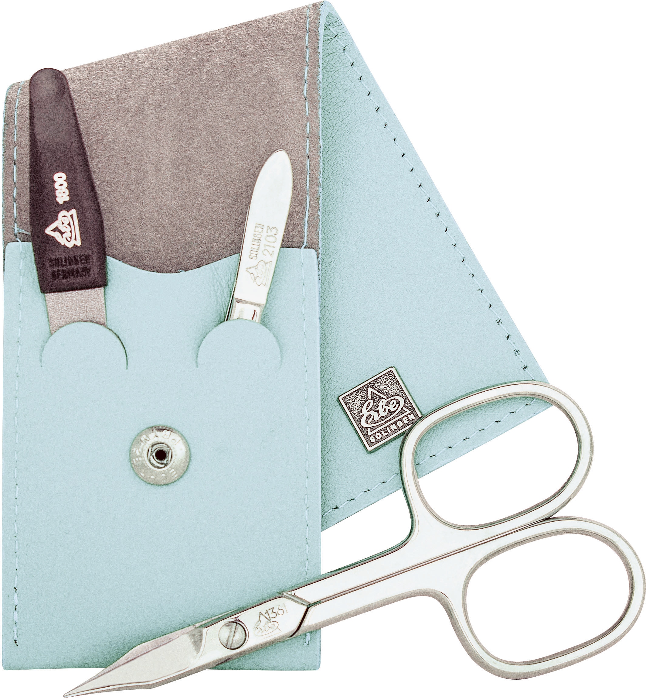 ERBE Maniküre-Etui »ERBE Maniküre tlg.) Set Taschen-Etui Serie hellblau, (3 \