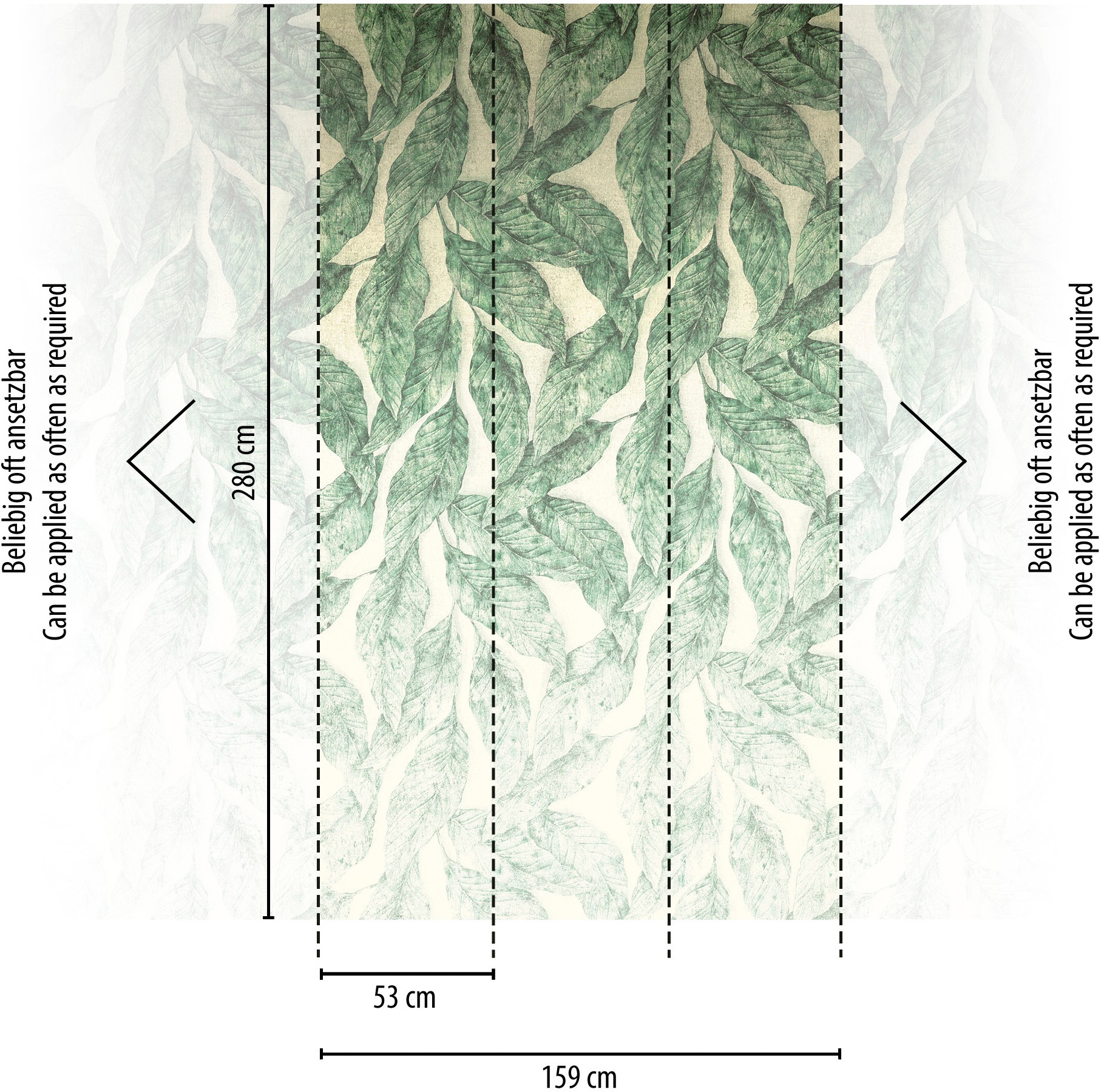 living walls Vliestapete »Fototapete Botanical Sketch Leaves«
