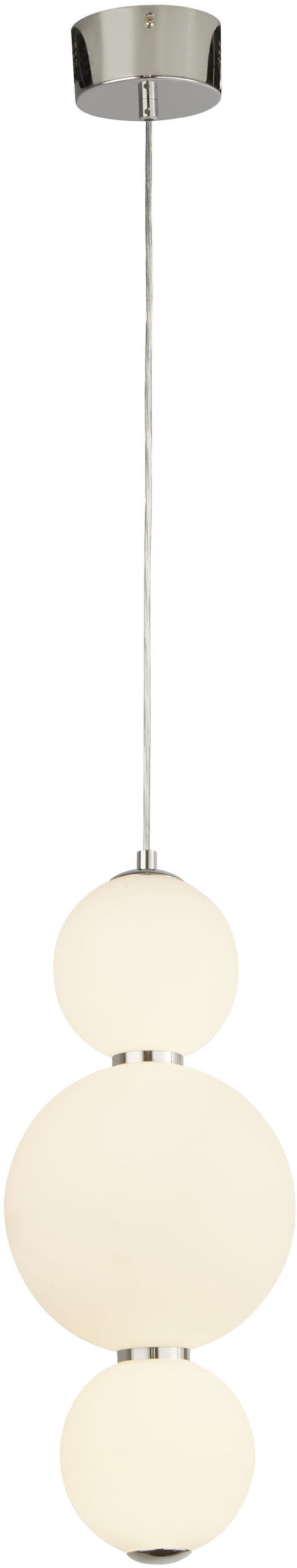 SEARCHLIGHT Pendelleuchte "Snowball 3Lt Leuchte - Chrommetall & Opalglas", H: 44,5cm, 1 Stk., weiß, Esszimmer, Leuchten