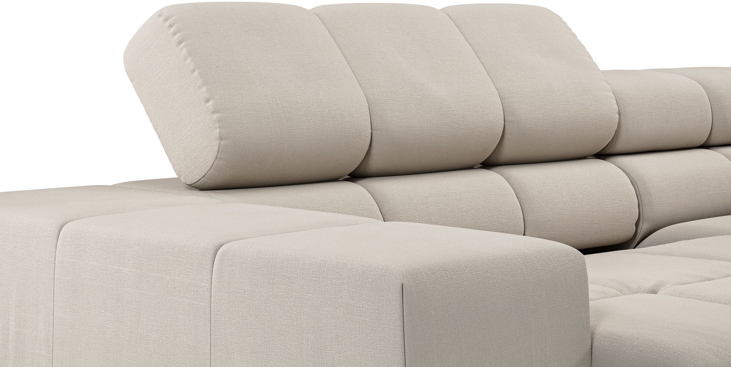 INOSIGN Ecksofa »Ancona, incl. Kopfteilverstellung + 3 Zierkissen, L-Form, bequem«, wahlweise motorische Sitztiefenverstellung, B/T(H: 249/215/70 cm