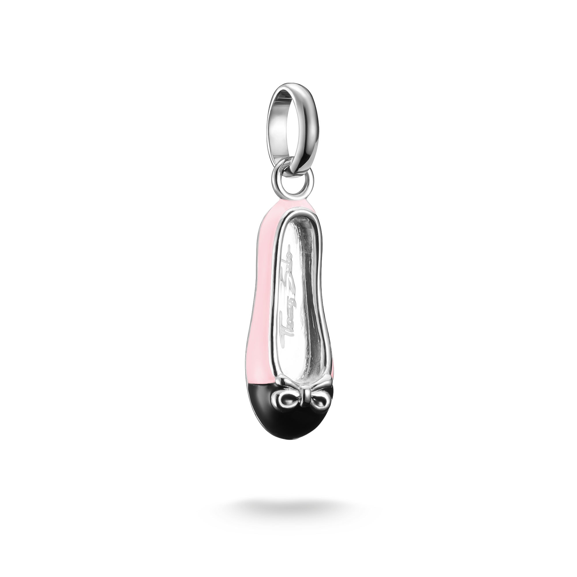 Charm-Einhänger THOMAS SABO "Charm Ballerina-Design - Connect", rosa (silberfarben, schwarz, rosa), Charms, Damen, Silber 925 (recycelt)