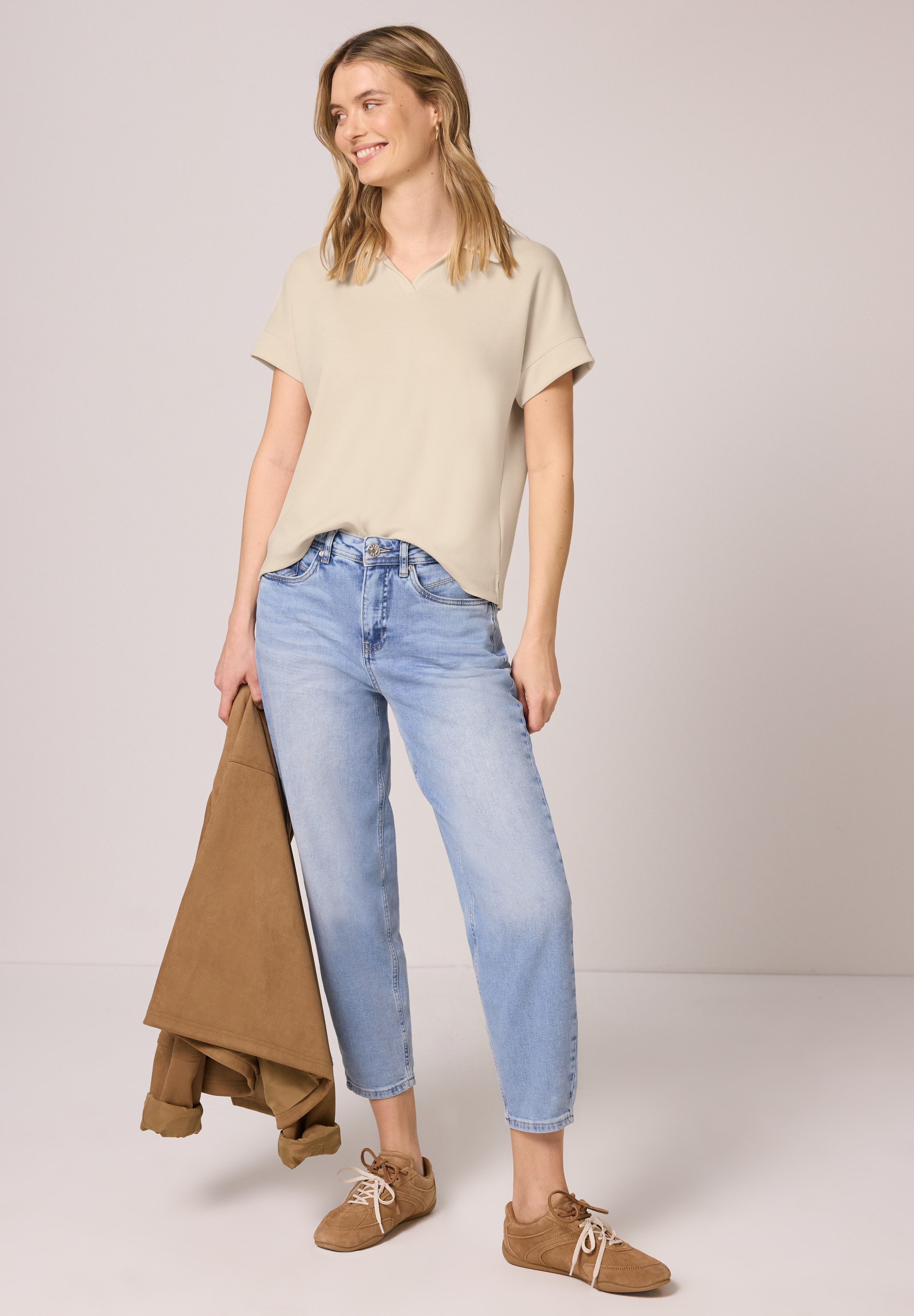 STREET ONE T-Shirt mit Ripp-Details