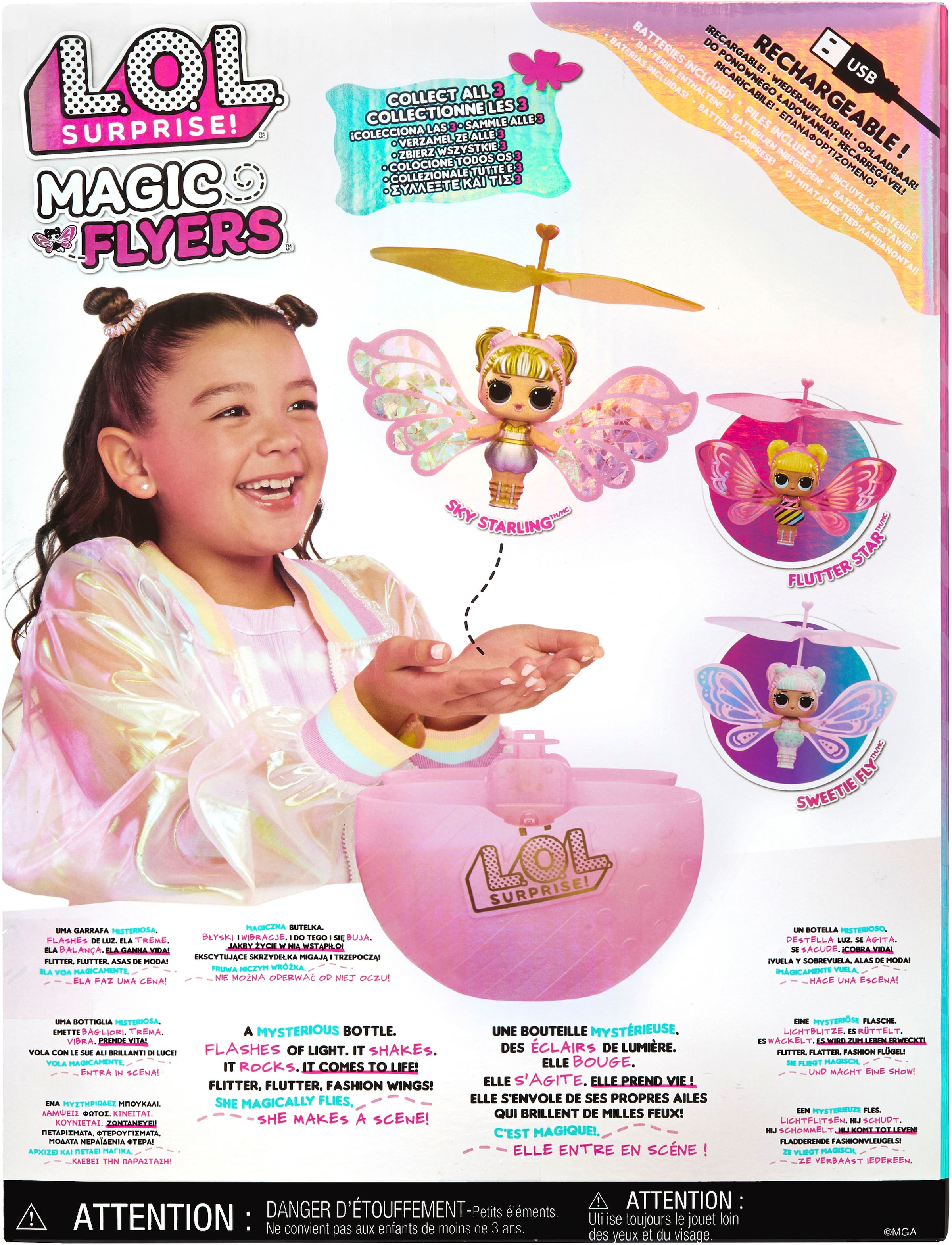 L.O.L. SURPRISE! Minipuppe »Magic Flyers - Sky Starling (Gold Wings)«, mit Licht