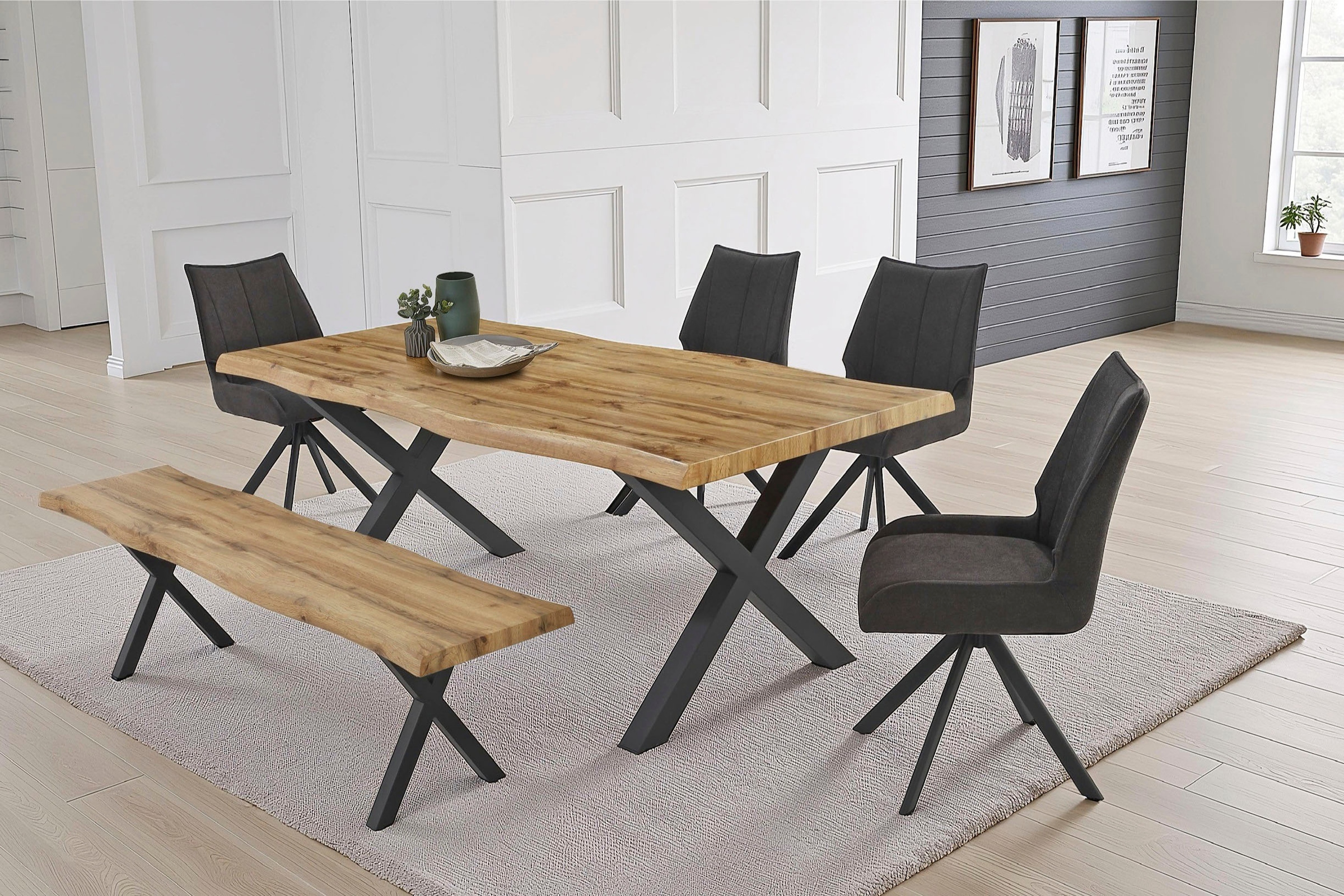 Jockenhöfer Gruppe Essgruppe »Marlon, Sitzgruppe, (Set, 6-tlg, Tisch, Bank und 4 Stühle)«