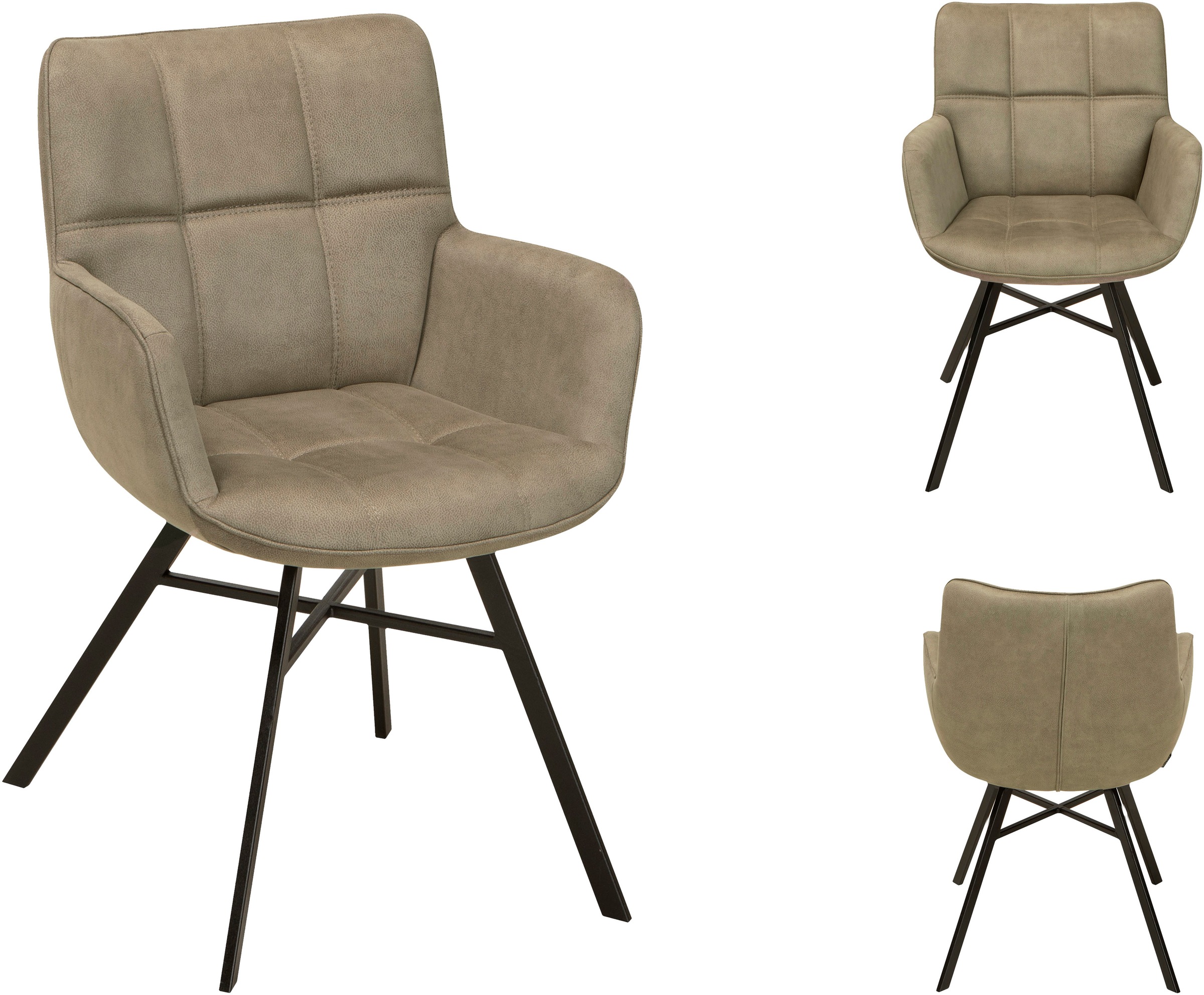 Thumbnail - OMG Design Armlehnstuhl "Marcon" (Set) 1 Stk.Esszimmerstuhl, pflegeleichter Bezug