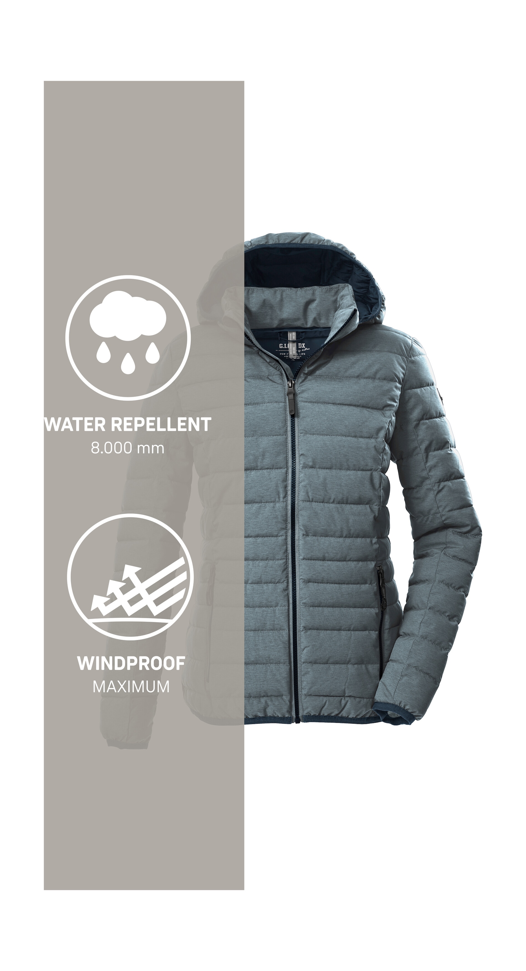 G.I.G.A. DX by killtec Steppjacke »GW 49 WMN QLTD JCKT«, Wind- und wasserabweisende Damen Steppjacke mit 8.000 mm Wassersäule