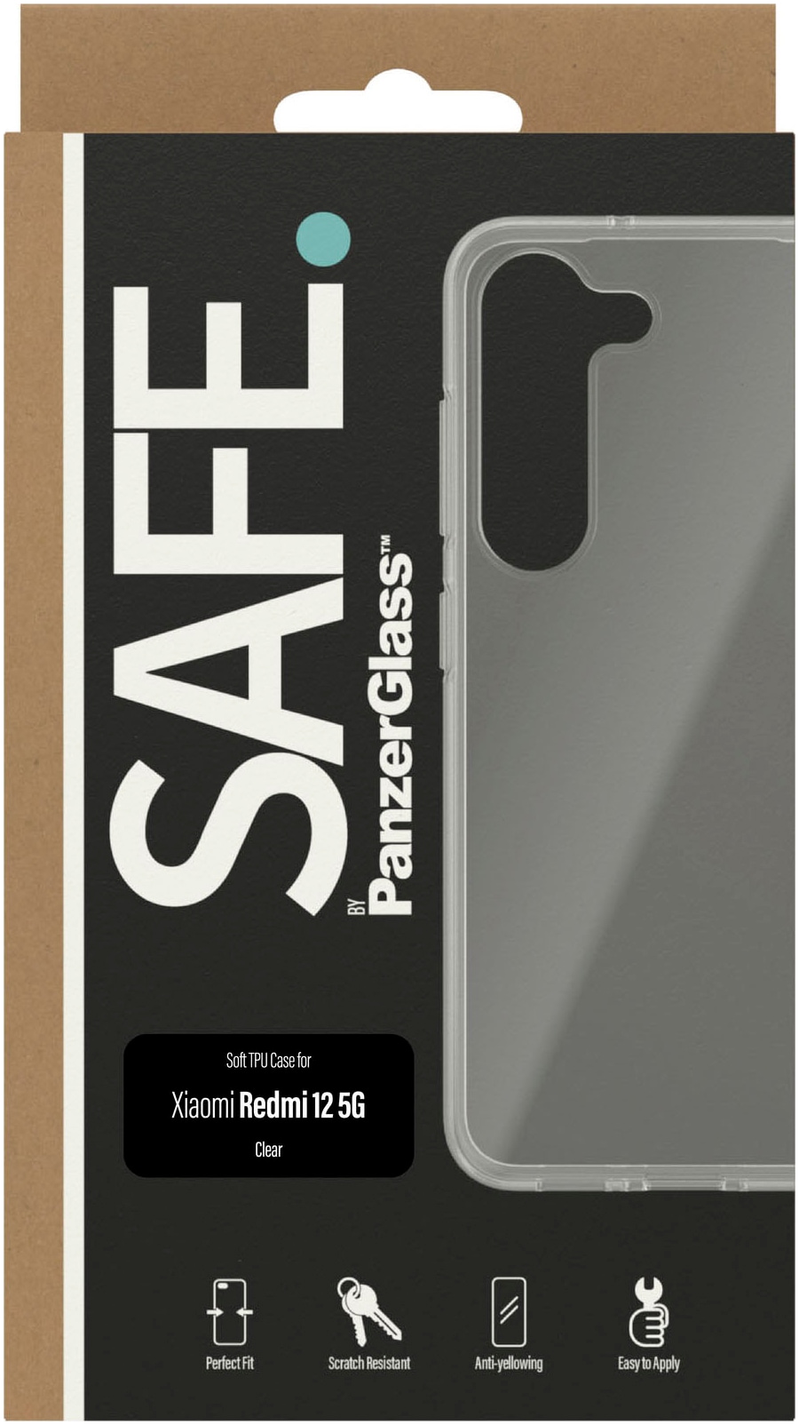 SAFE by PanzerGlass Handyhülle »Soft TPU Case für Xiaomi Redmi 12 5G«, Smartphones, Backcover, Schutzhülle, Handyschutzhülle, Case, Schutzcase, stoßfest