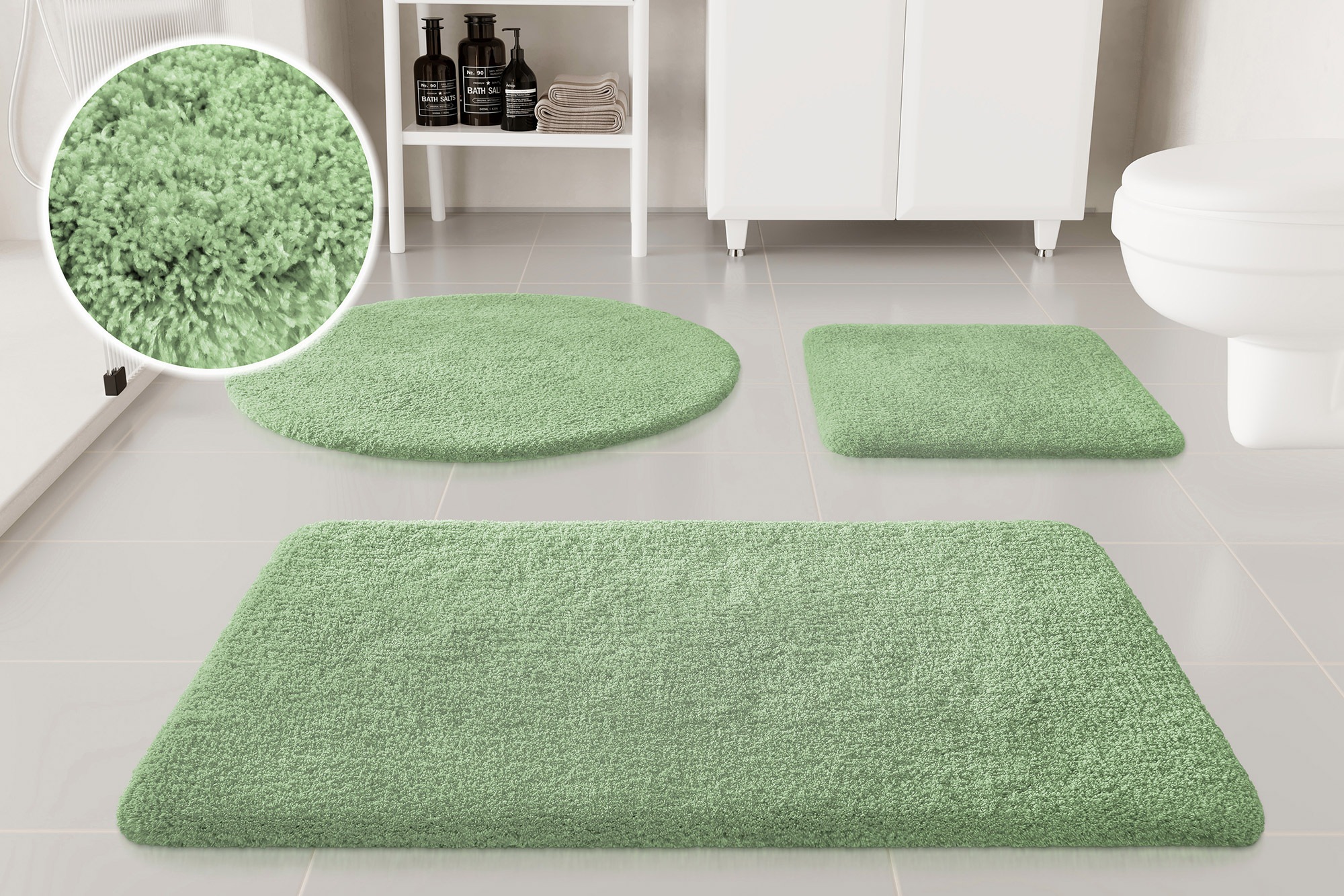 OTTO home Badematte "Kaarin, uni, viele Farben, Badvorleger, Badezimmer Teppich" Höhe 30 mm rutschhemmend beschichtet fußbodenheizungsgeeignet Badteppich, getuftet, flauschig, hochflor, große Farbauswahl