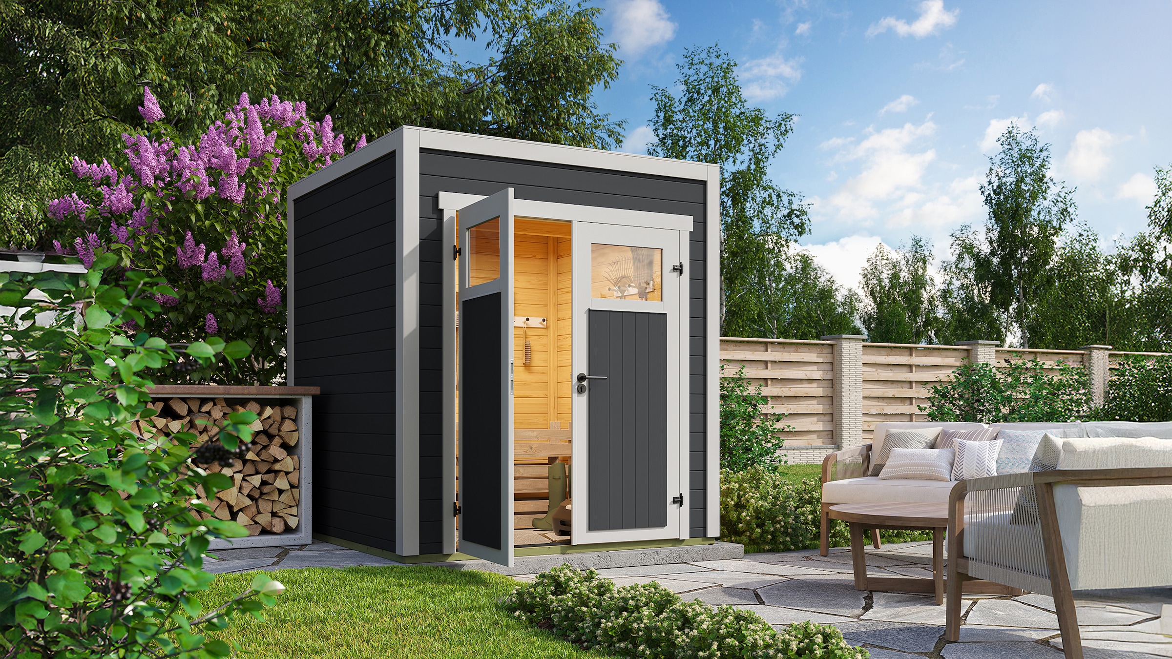 weka Gartenhaus "BATU 1, 28 mm, Flachdach" 28 mm starke Blockbohlen, in verschiedenen Farben