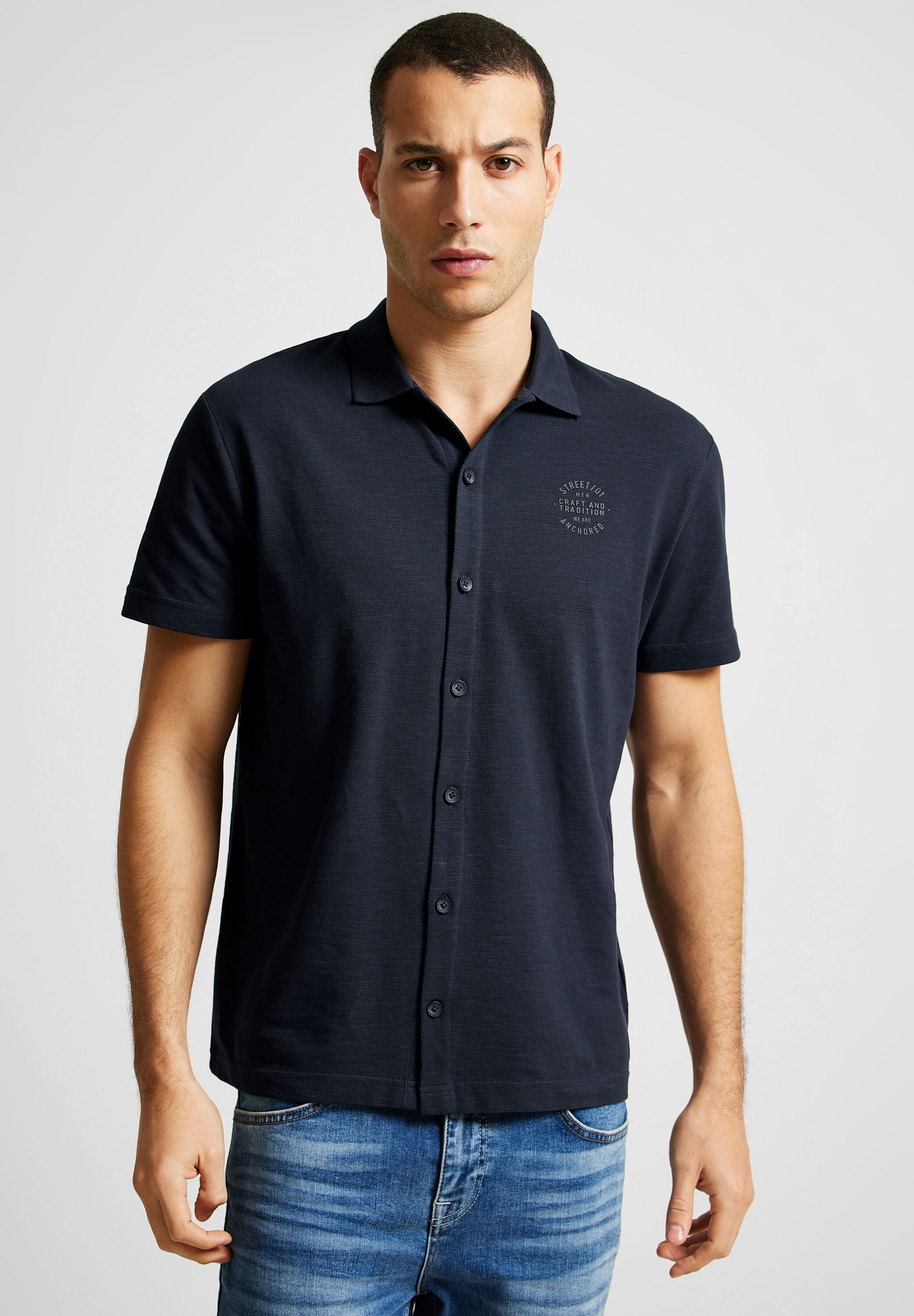 STREET ONE MEN | in BAUR Unifarbe T-Shirt, kaufen online
