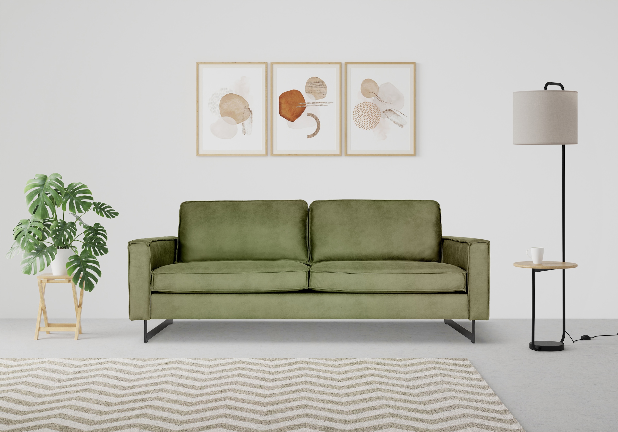 Places of Style 3-Sitzer "Pinto, 206 cm, Cord, Chenille, Lederoptik", mit K günstig online kaufen