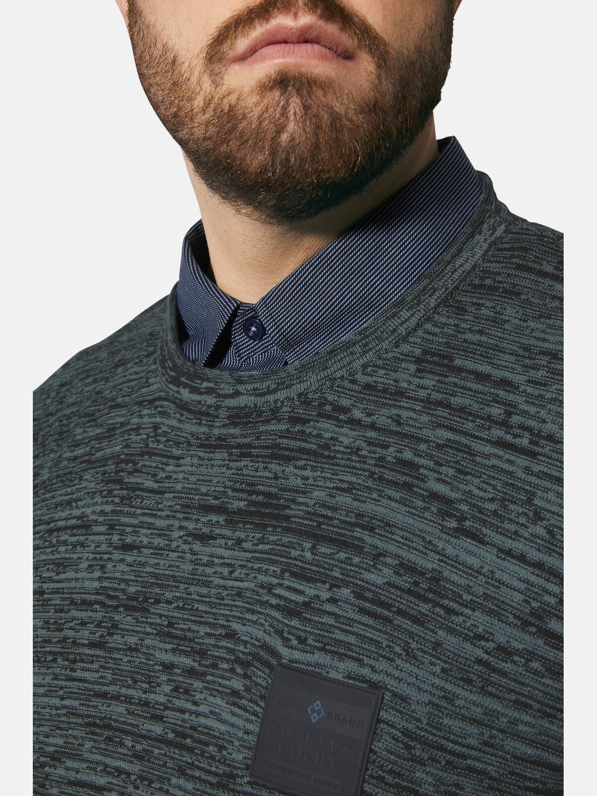 Charles Colby Rundhalspullover »Pullover EARL BARNET«, (1 tlg.), mit Rippstrick-Muster