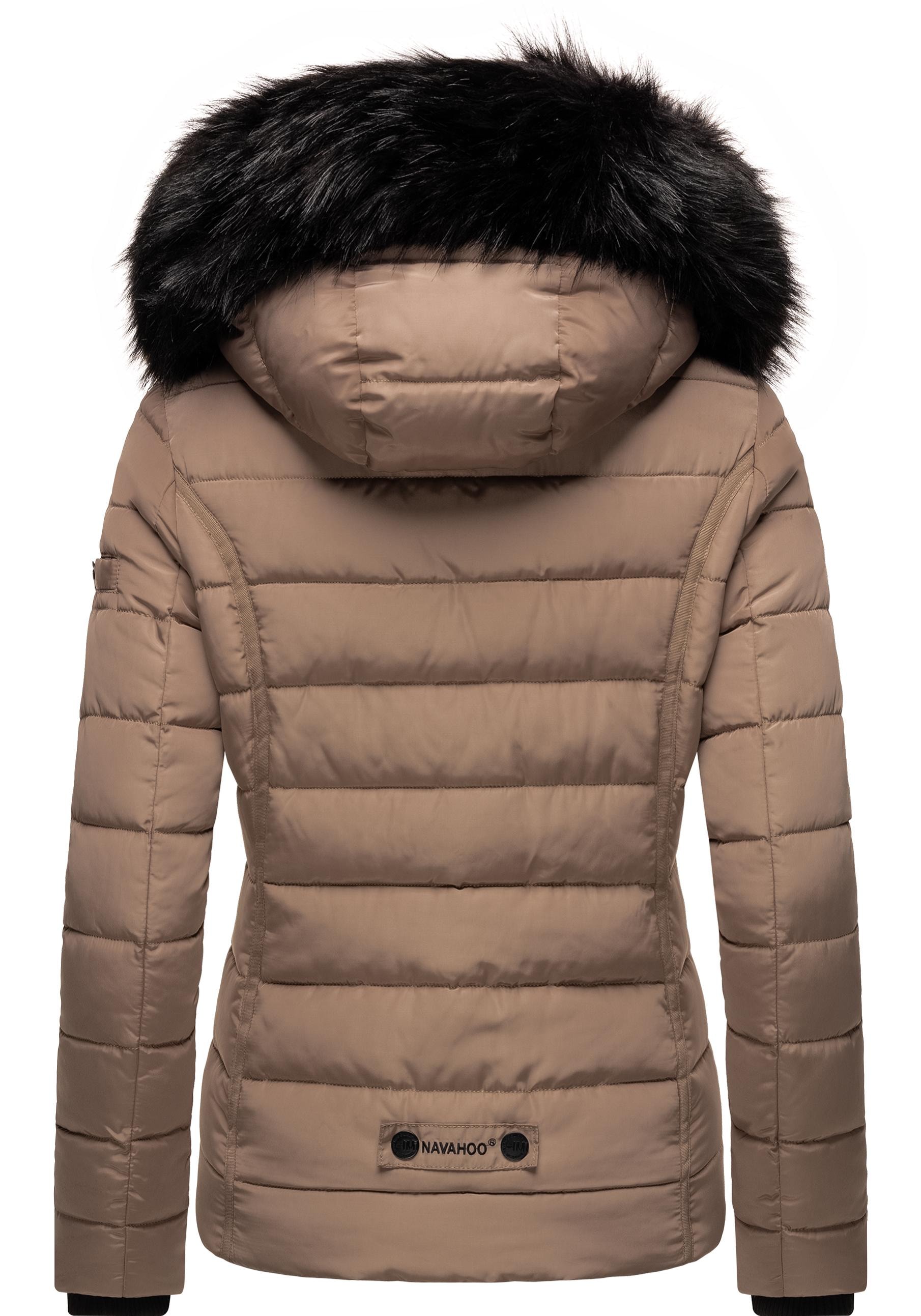 Navahoo Steppjacke »Miamor«, mit Kapuze, hochwertige Winterjacke m. voluminöser Kunstpelz-Kapuze