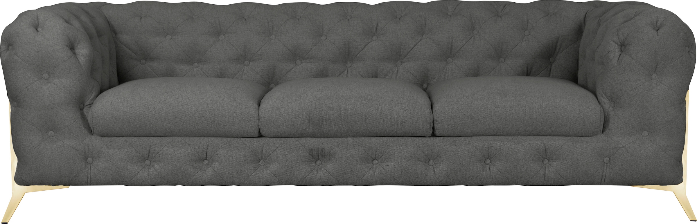 Leonique Chesterfield-Sofa "Amaury", aufwändige Knopfheftung, moderne Chesterfield Optik, Fußfarbe wählbar