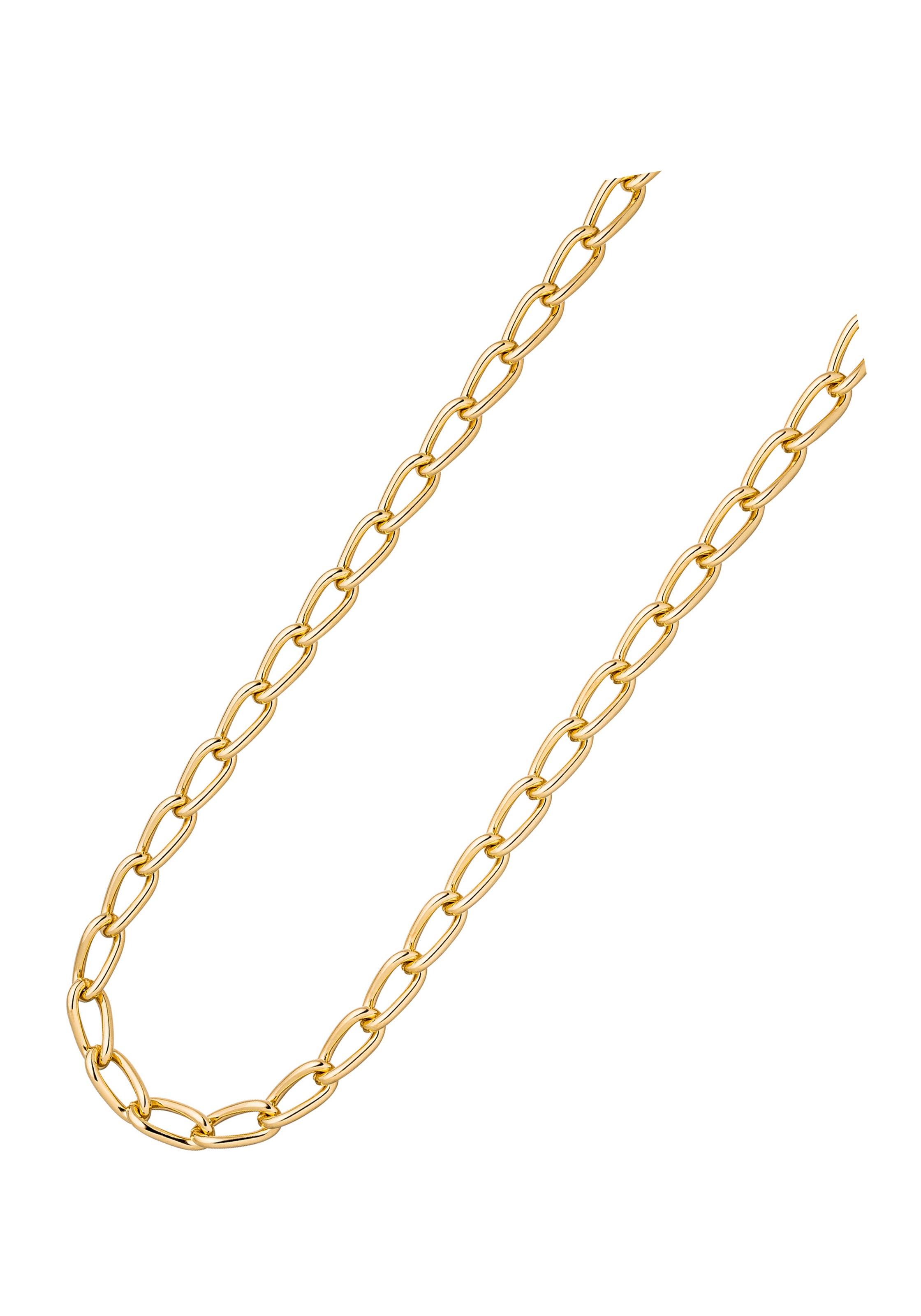 JOBO Kette ohne Anhänger »Lang-Panzerkette 6,9 mm« 925 Silber vergoldet 45 cm