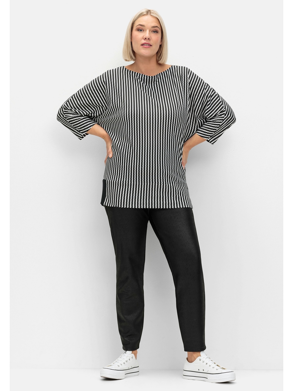 Sheego 3/4-Arm-Shirt »Große Größen«, mit Fledermausärmeln
