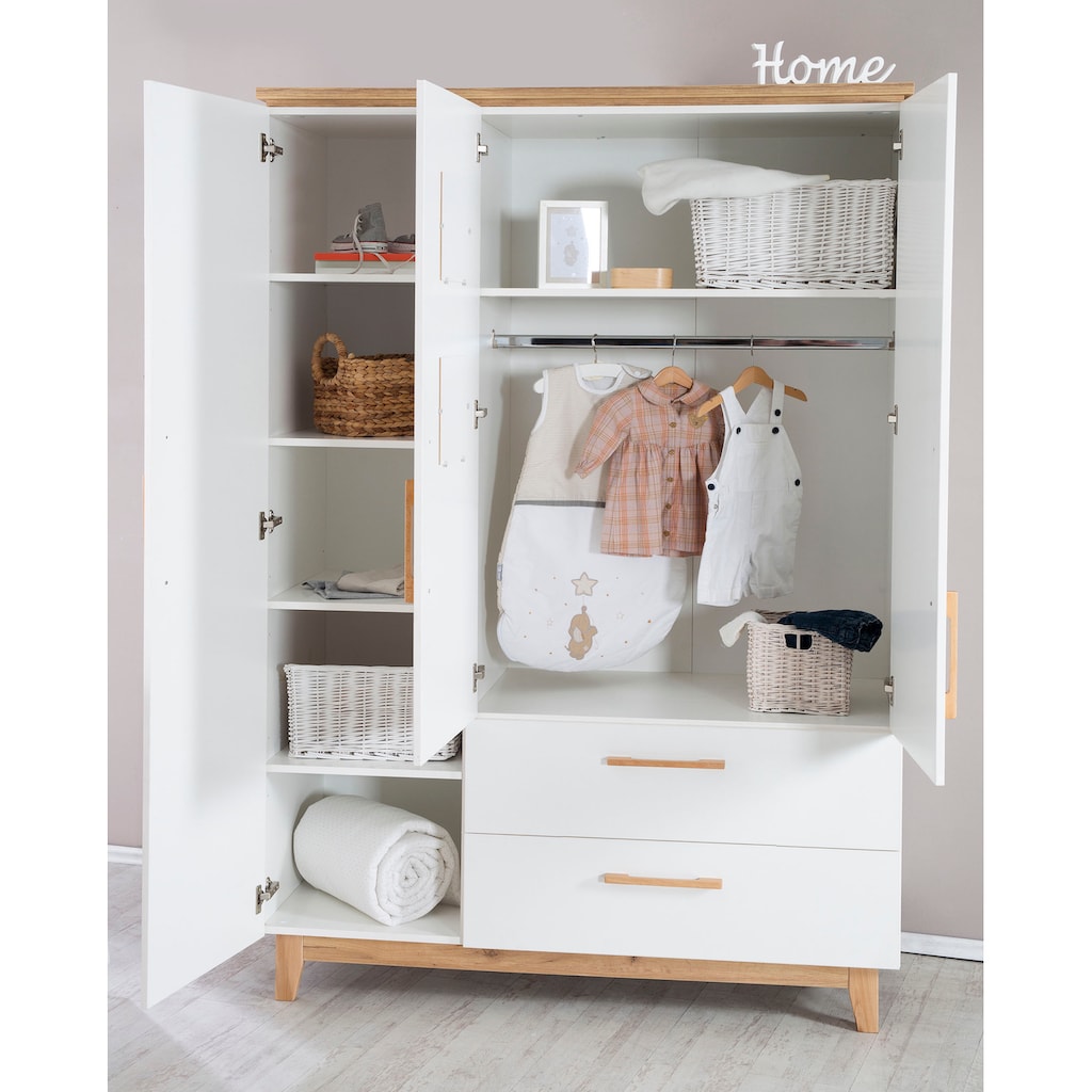 roba® Babyzimmer-Komplettset »Finn«, (Set, 3 St., Kinderbett, Schrank, Wickelkommode)