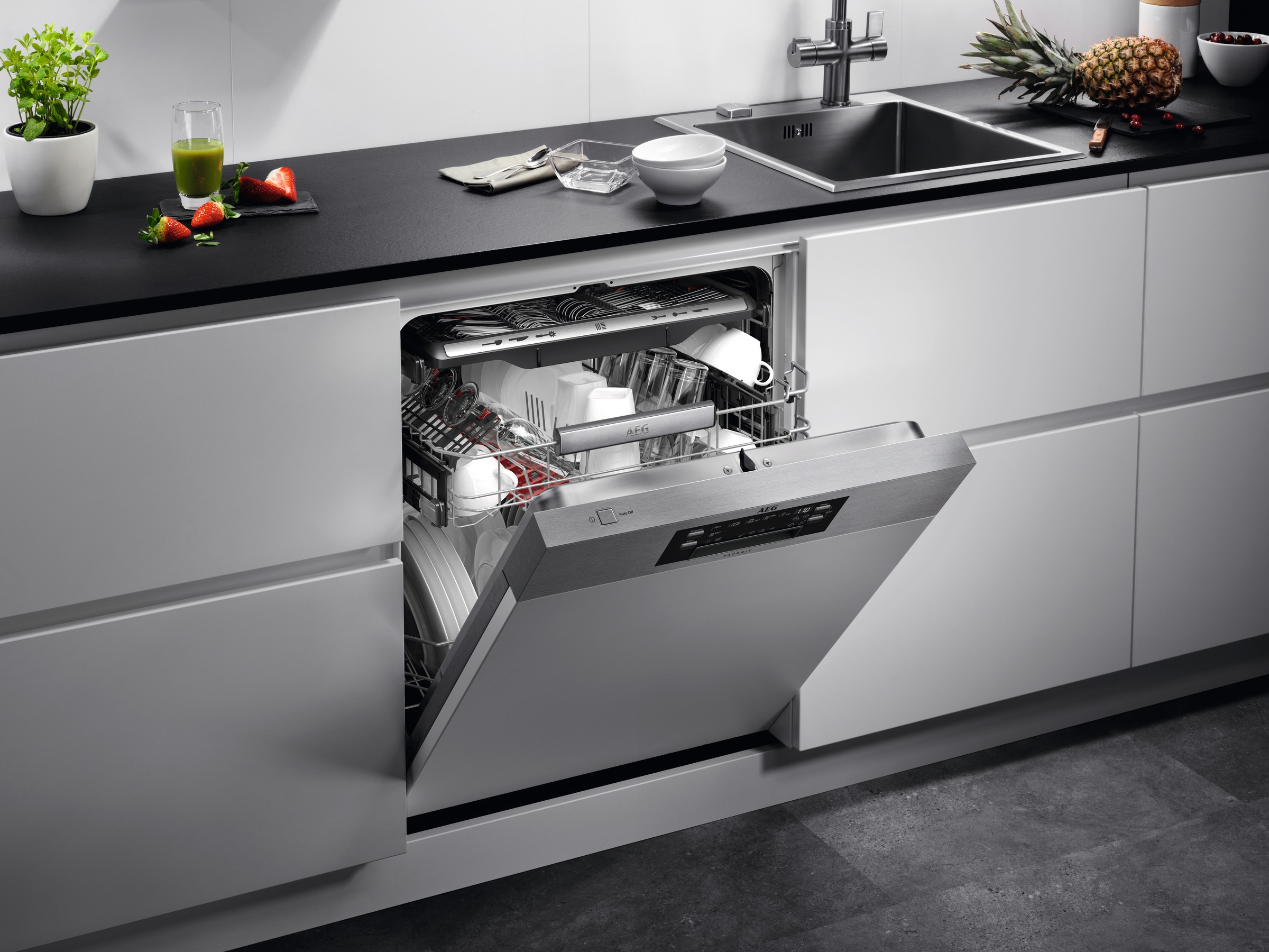 AEG teilintegrierbarer Geschirrspüler 9000 »FEE9680APM«, 14 Maßgedecke, KomfortLift