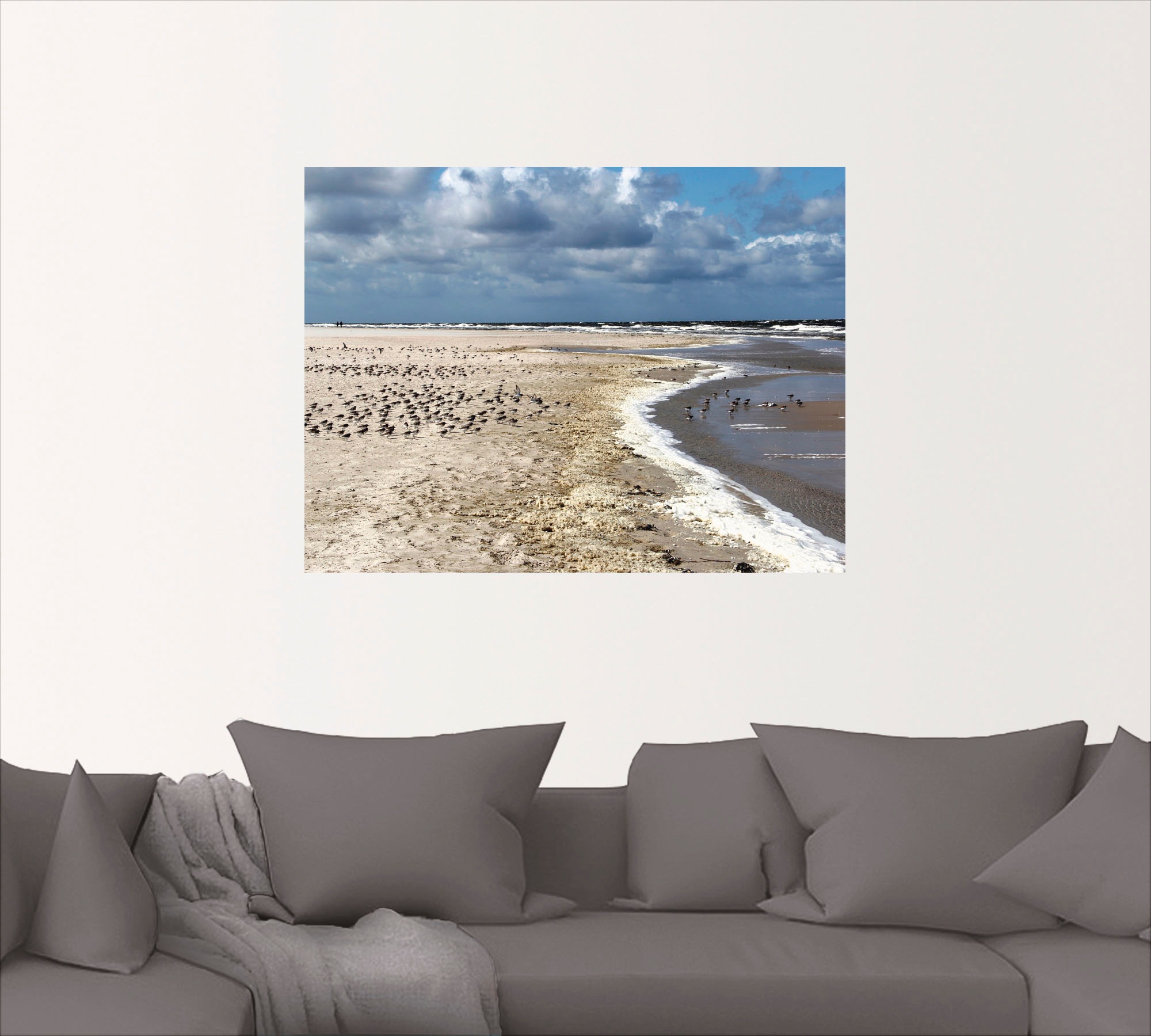 Artland Leinwandbild »Am schönen Nordseestrand«, Strand, (1 St.), auf Keilrahmen gespannt
