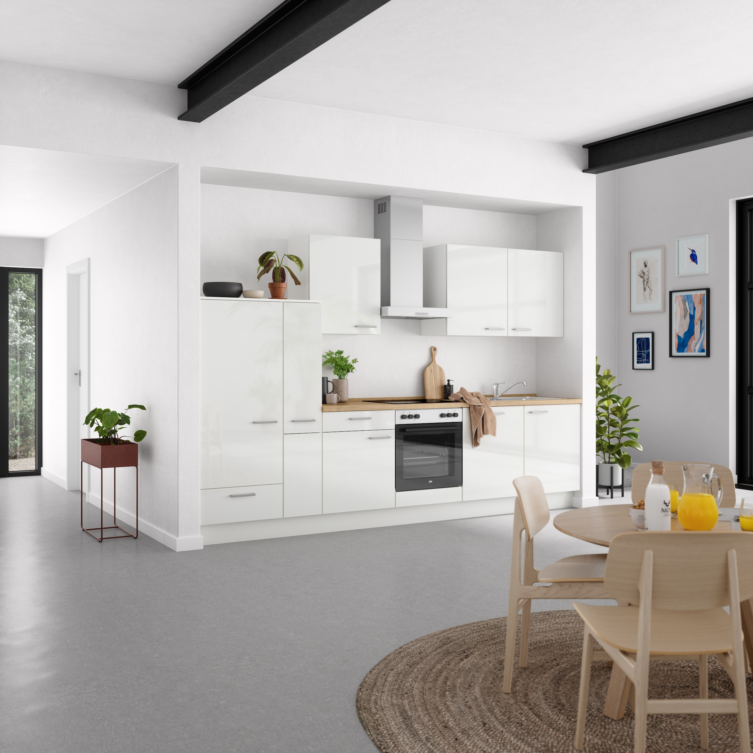 nobilia® Küchenzeile »"Flash I"«, vormontiert, Ausrichtung wählbar, Breite 330 cm, wahlw. mit E-Geräten