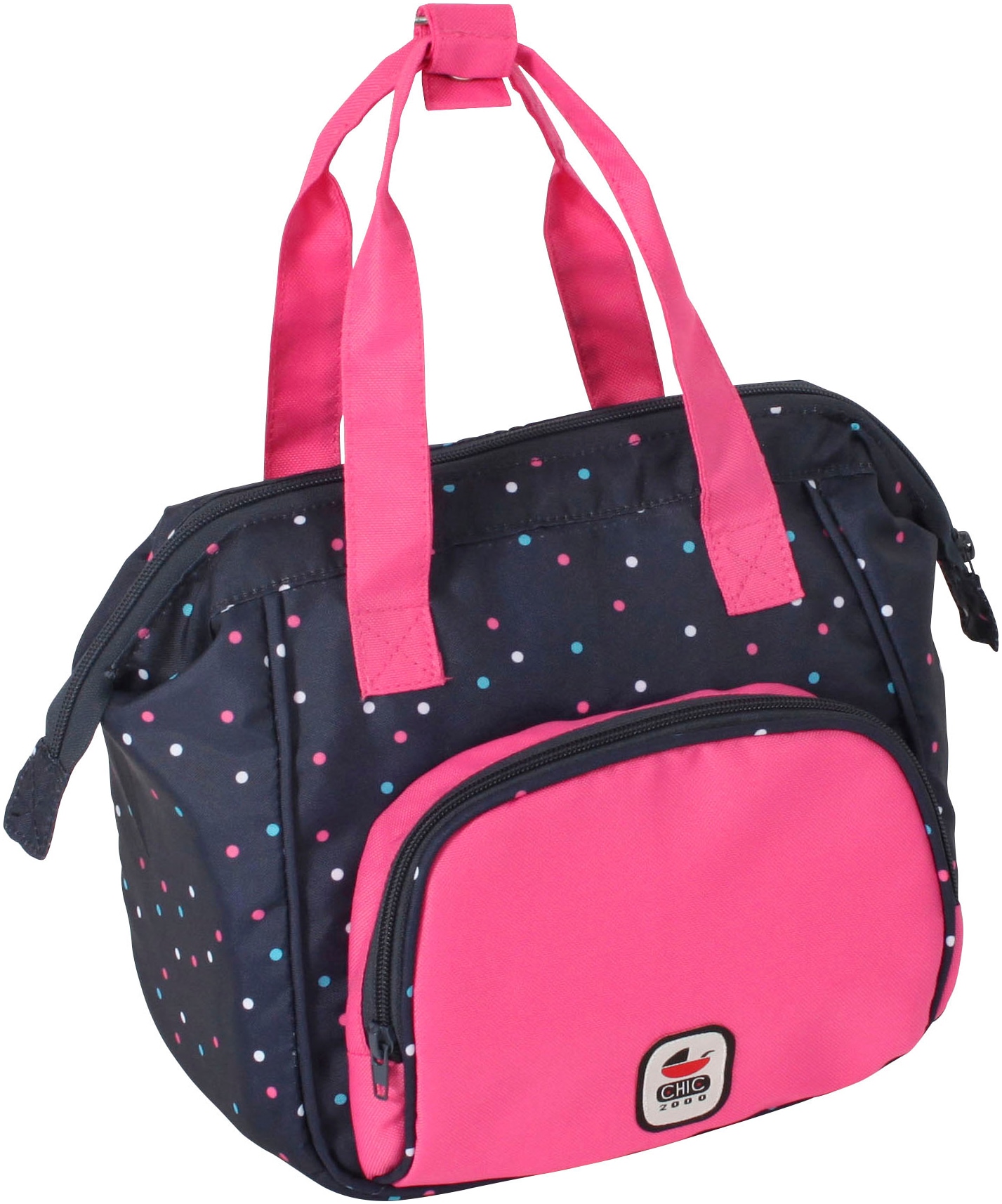 CHIC2000 Kinder Puppen Wickeltasche "Konfetti", blau, Polyester, B:15cm H:24cm T:15cm, Puppenausstattungen