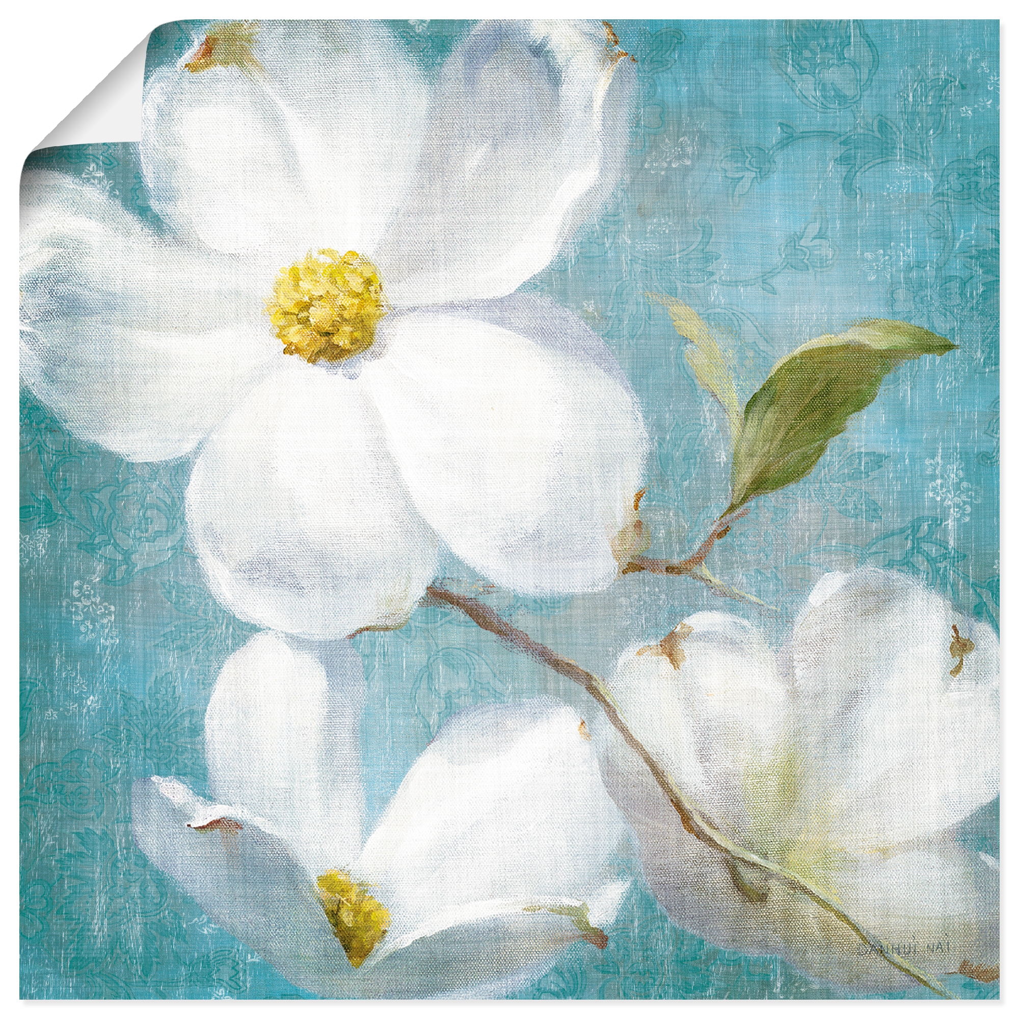 Wandbild »Vintage Blüte IV«, Blumen, (1 St.), als Leinwandbild, Poster in verschied....
