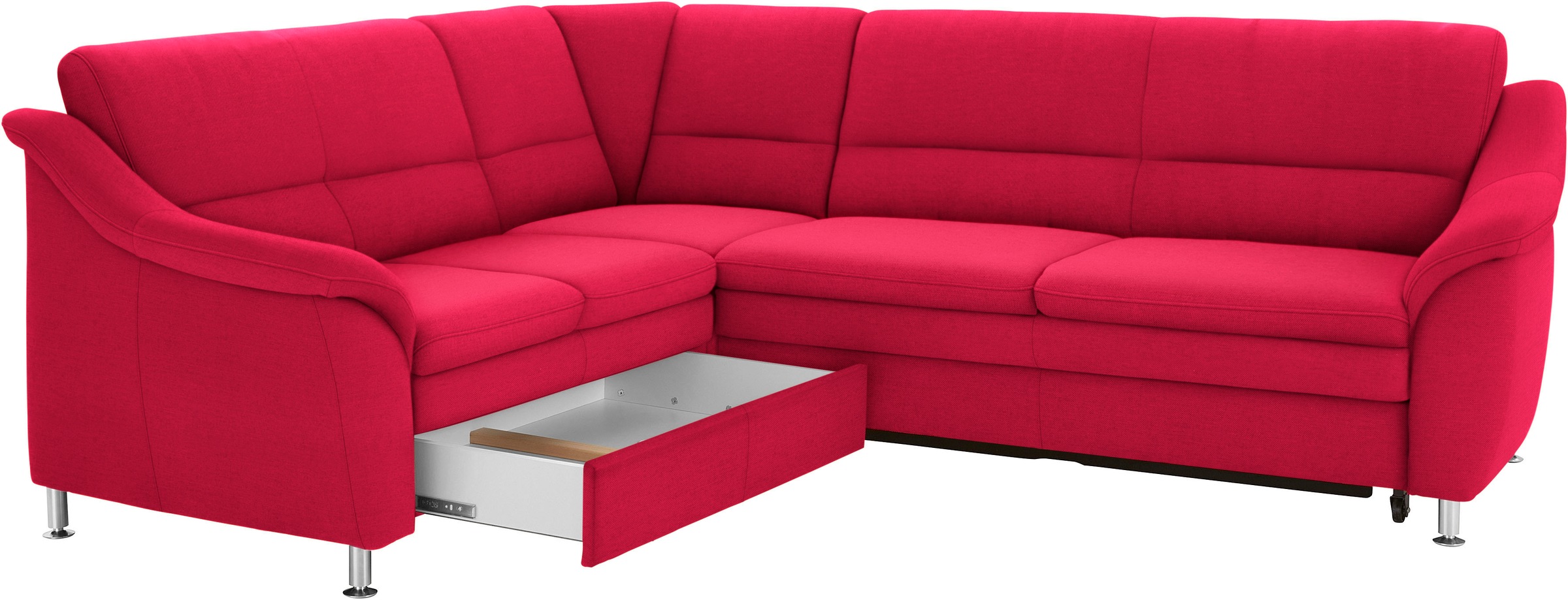 sit&more Ecksofa »Cardoso L-Form«, mit Federkern, wahlweise mit Bettfunktion und Schubkasten