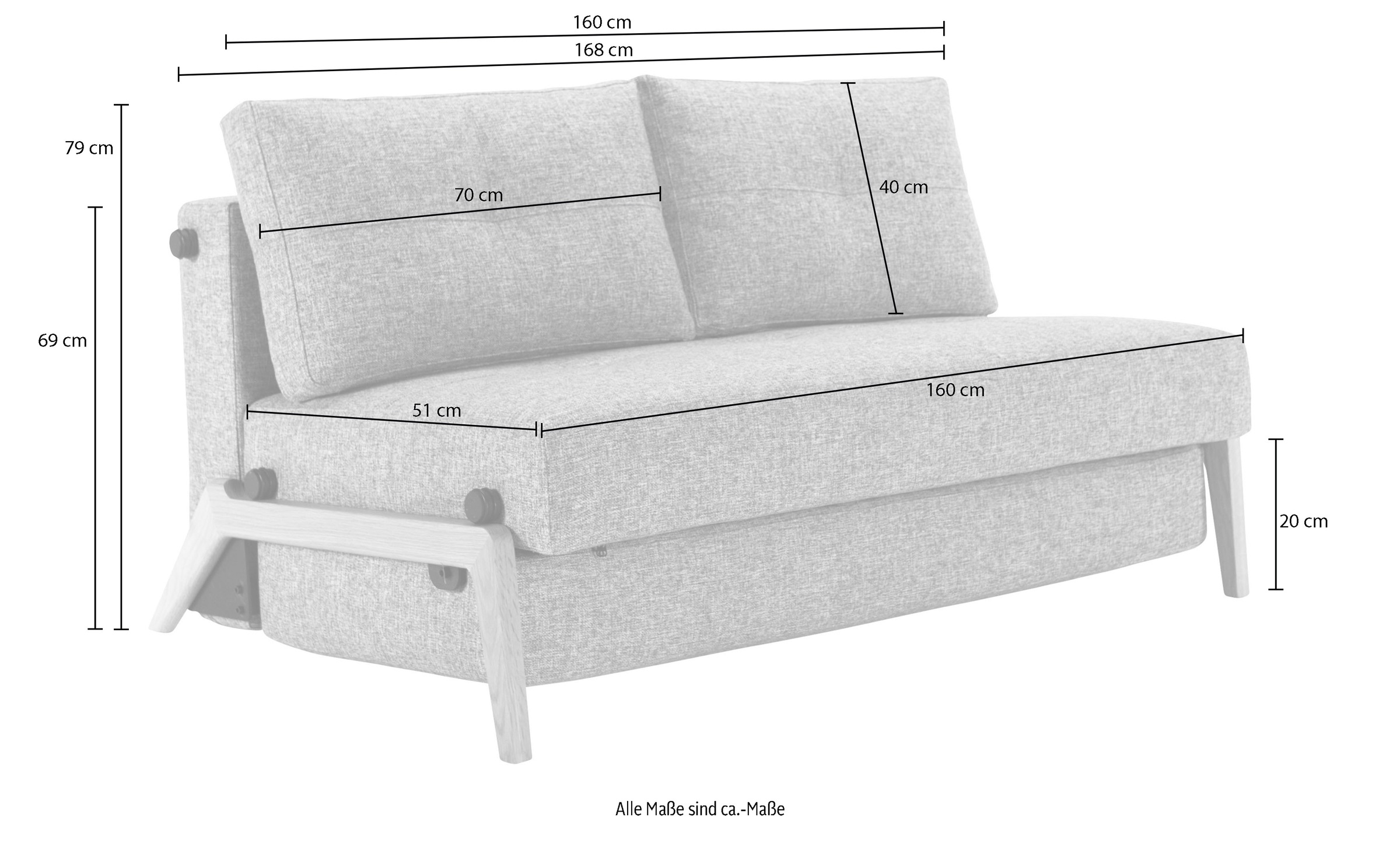 INNOVATION LIVING ™ Schlafsofa »Cubed Klappsofa, hochwertige Schlaffunktion, Design und extra Komfort«, Frontauszug, sehr platzsparend, abgewinkelt Sitzen, waagerecht liegen