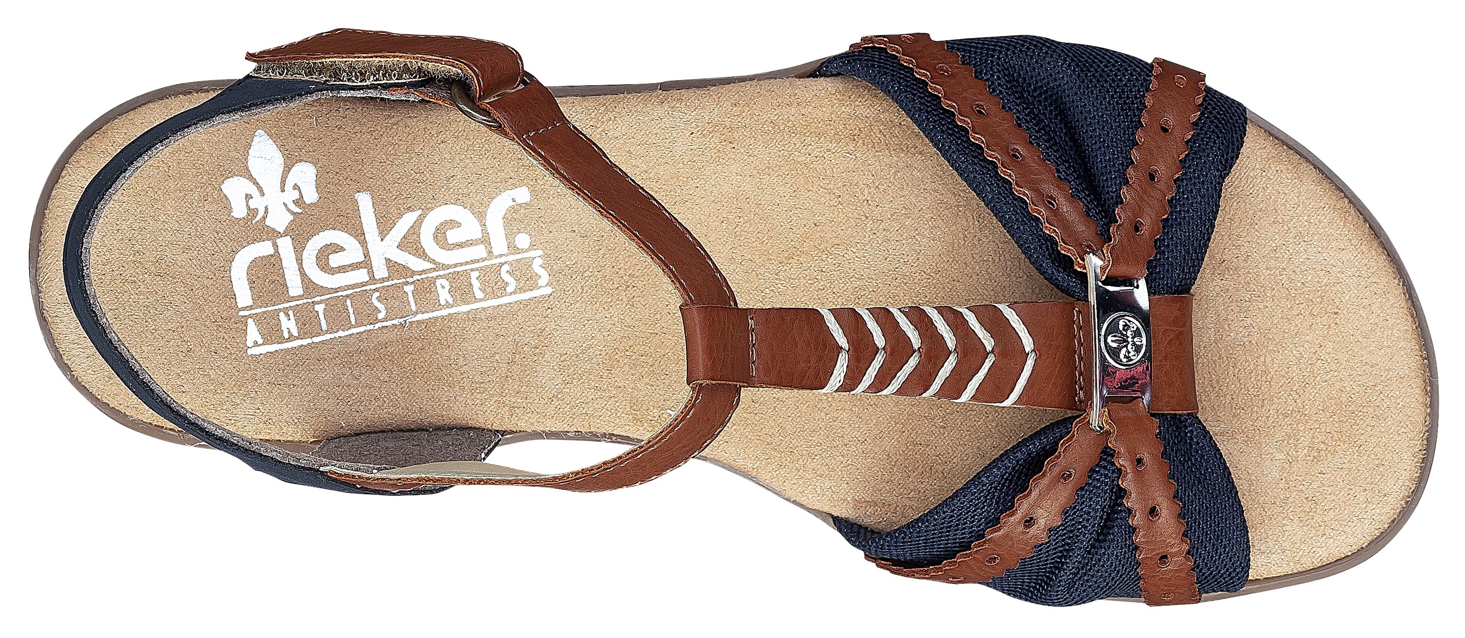 Thumbnail - Rieker Sandalette, Sommerschuh, Sandale, Keilabsatz, in zweifarbiger Optik