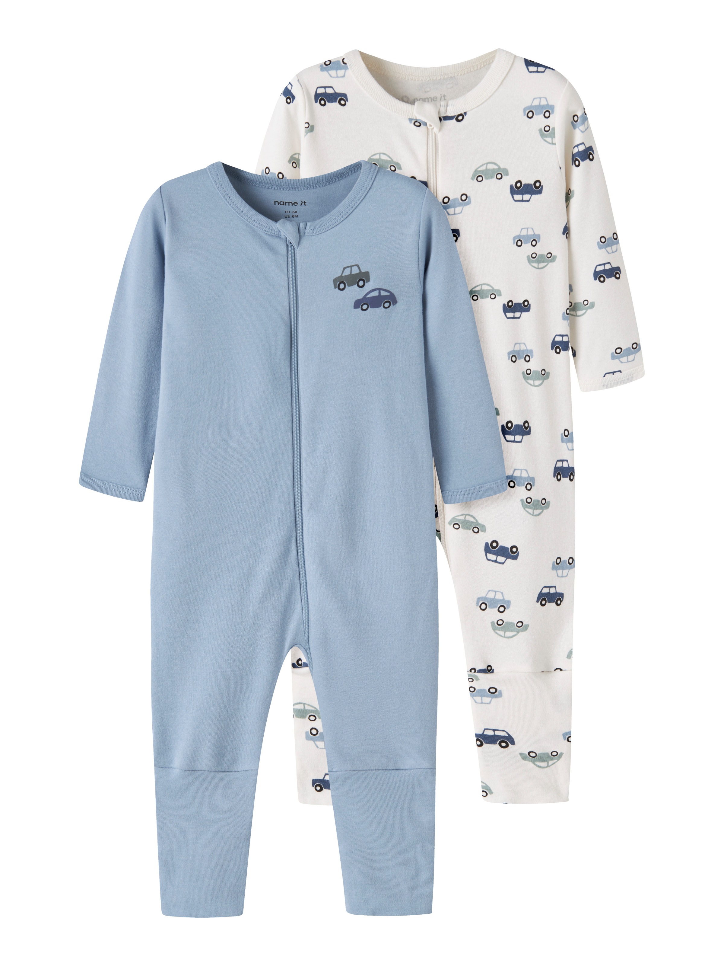Name It Schlafanzug "NBMNIGHTSUIT 2P ZIP FF CAR NOOS" Packung, 2 aus Baumwolle, in Jersey-Qualität, pflegeleicht