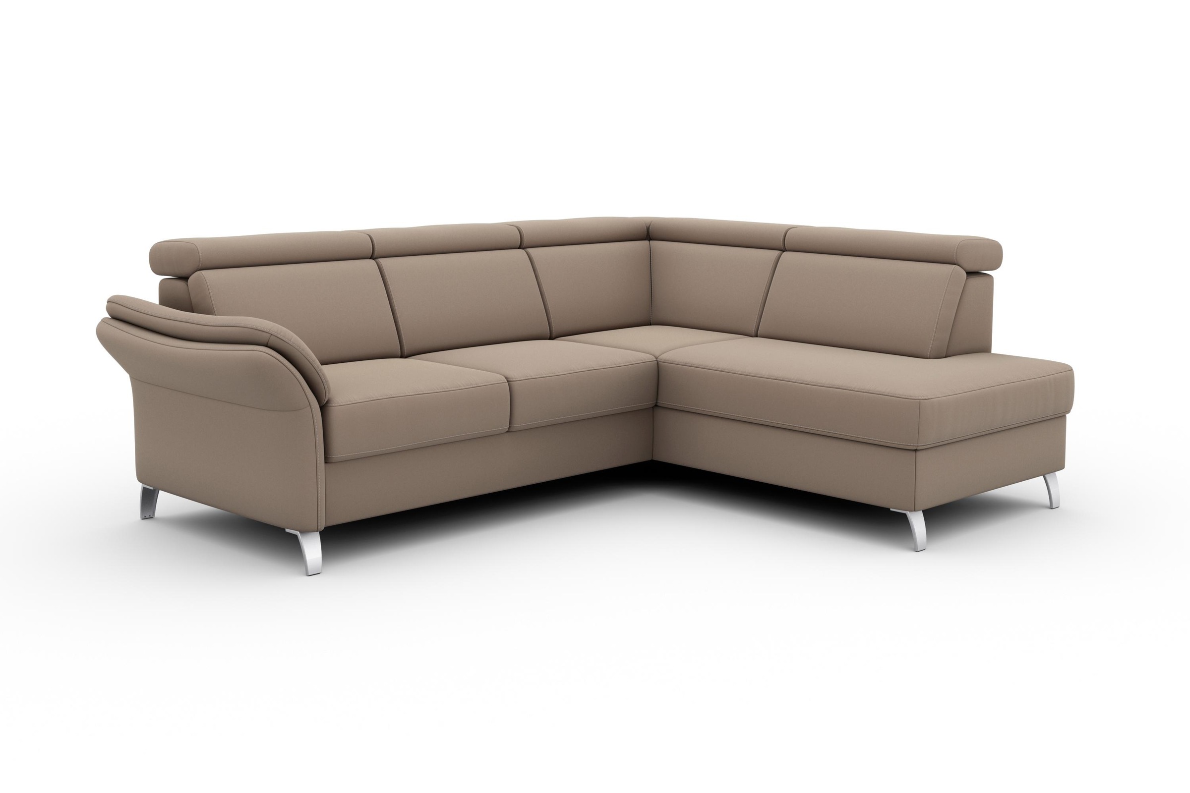sit&more Ecksofa »Vincenzo L-Form«, inklusive Kopfteilverstellung, wahlweise mit Bettfunktion, Bettkasten