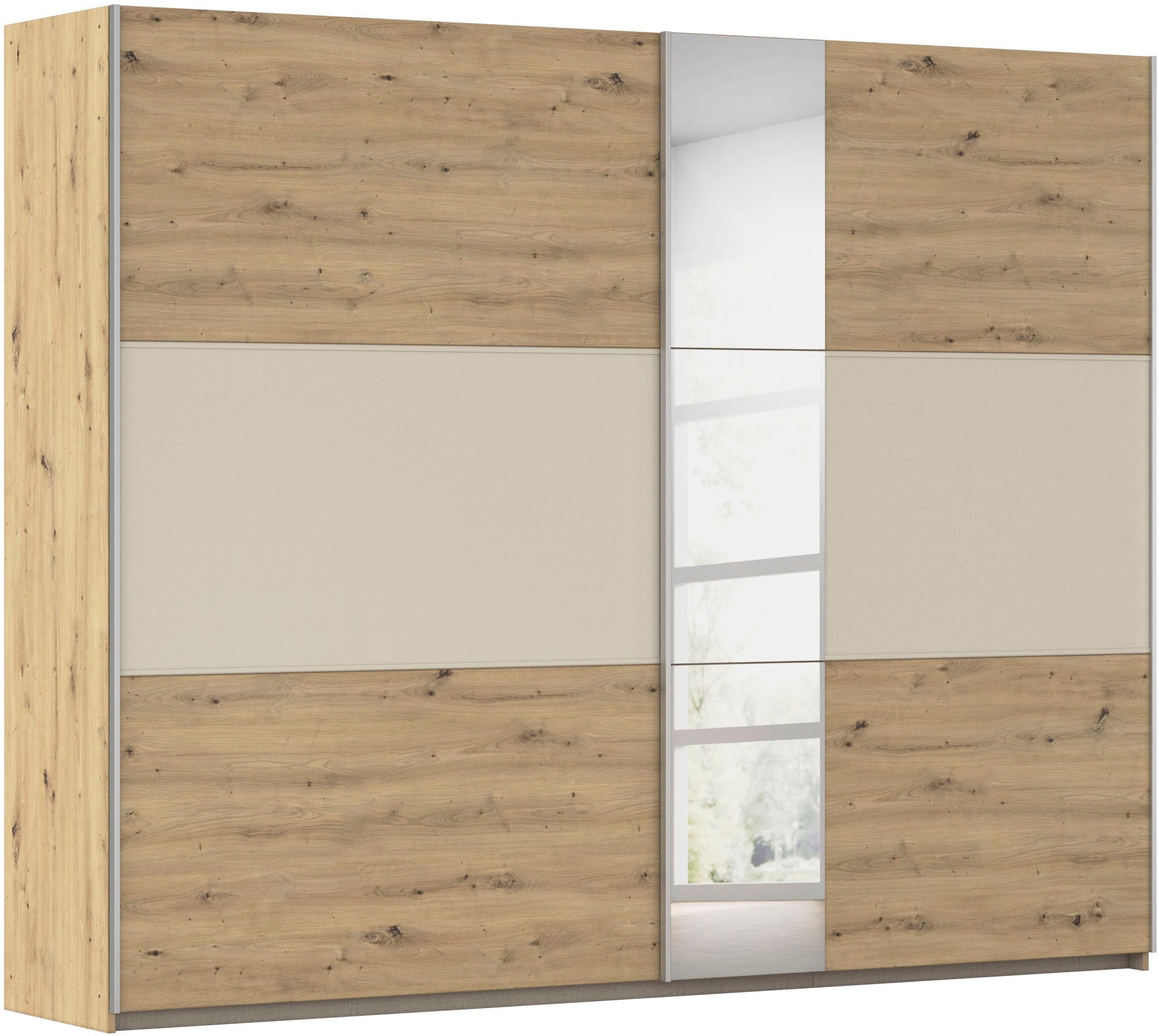 OTTO home Kleiderschrank "Mehrzweckschrank Aktenschrank Möbel Mietswohnung TOPSELLER ASTANA" 3 Ausstattungen BASIC/CLASSIC/PREMIUM (inkl. SOFT-CLOSE-FUNKTION), mit 3 Spiegelelementen, Metallgriffleisten alufarbig MADE IN GERMANY