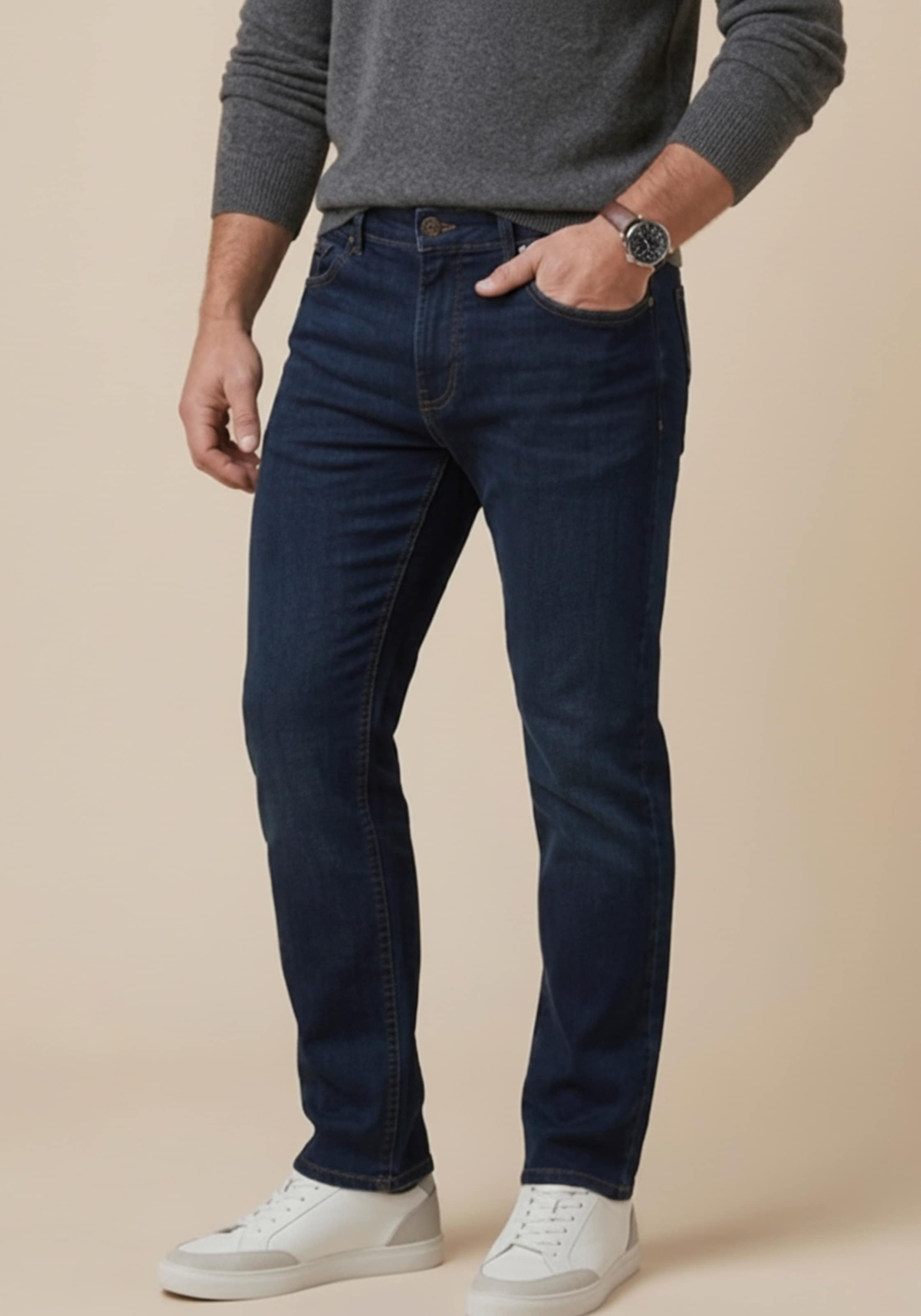 Man's World Plus Gerade Jeans »Große Größen, straight fit« Straight-Fit, gerader Beinverlauf, mit Knopf- und Reißverschluss