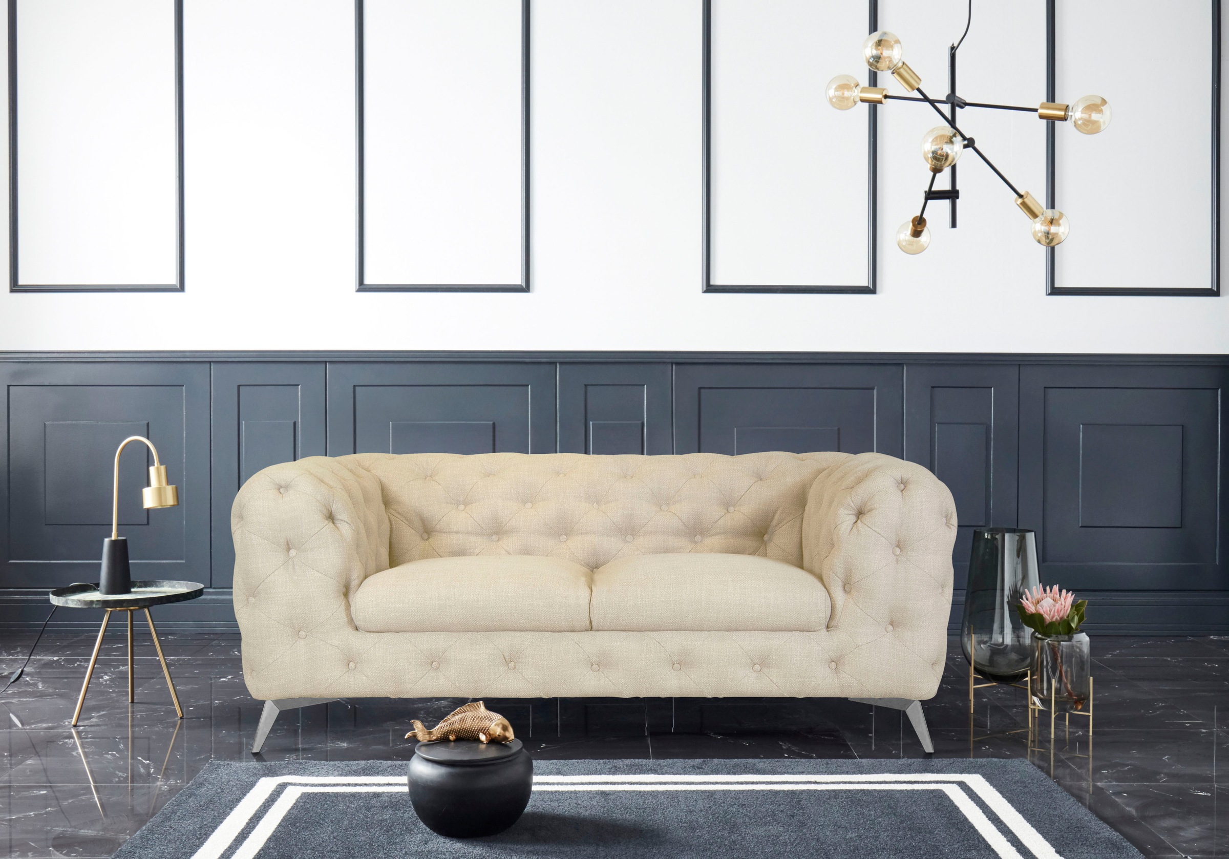 Home affaire Chesterfield-Sofa "Glynis" aufwändige Knopfheftung, moderne Ch günstig online kaufen