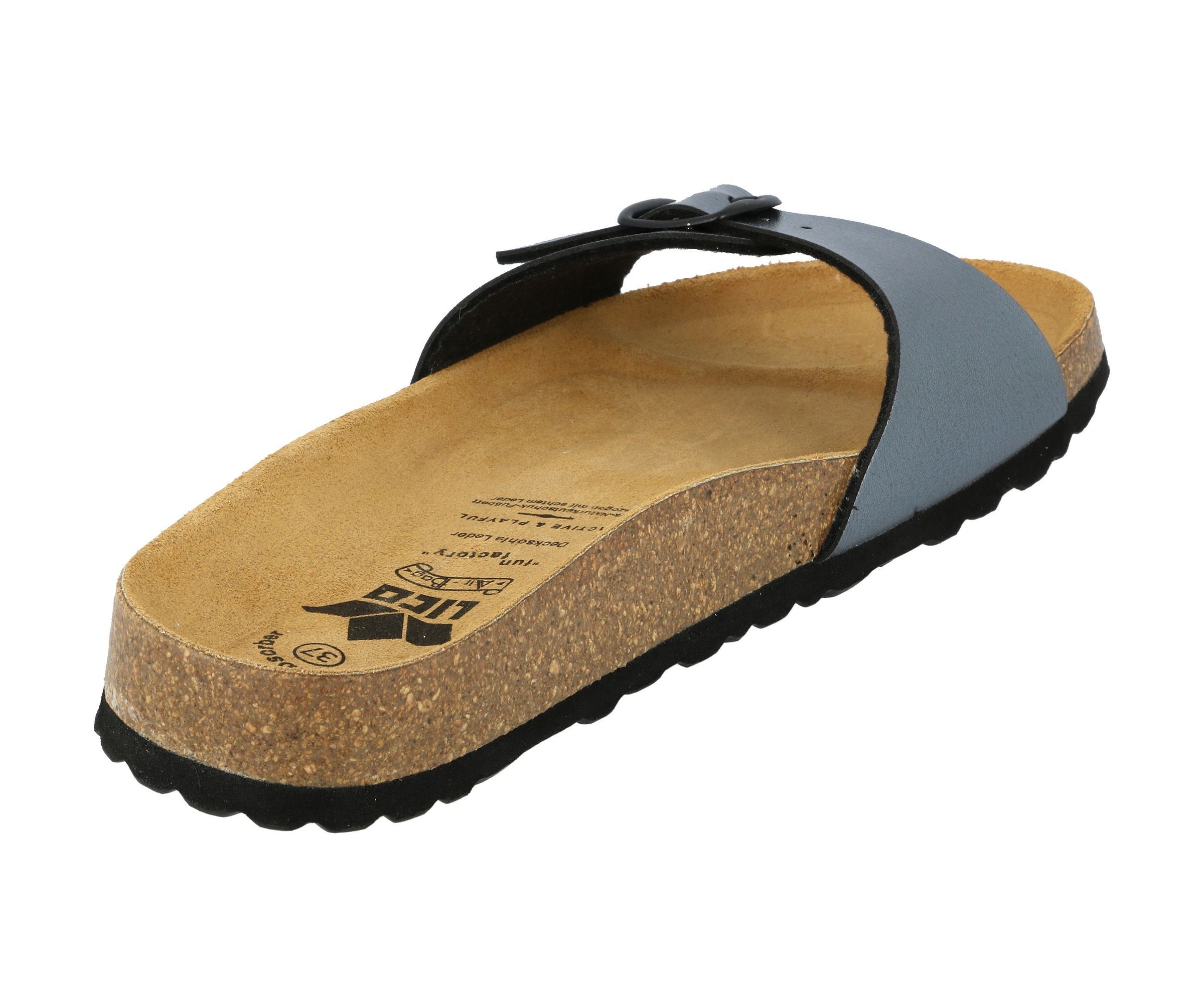 Pantolette LICO "Pantolette Bioline Once More", Damen, Gr. 37, grau, Synthetik, Schuhe Damenschuh Pantolette Sommerschuh 3