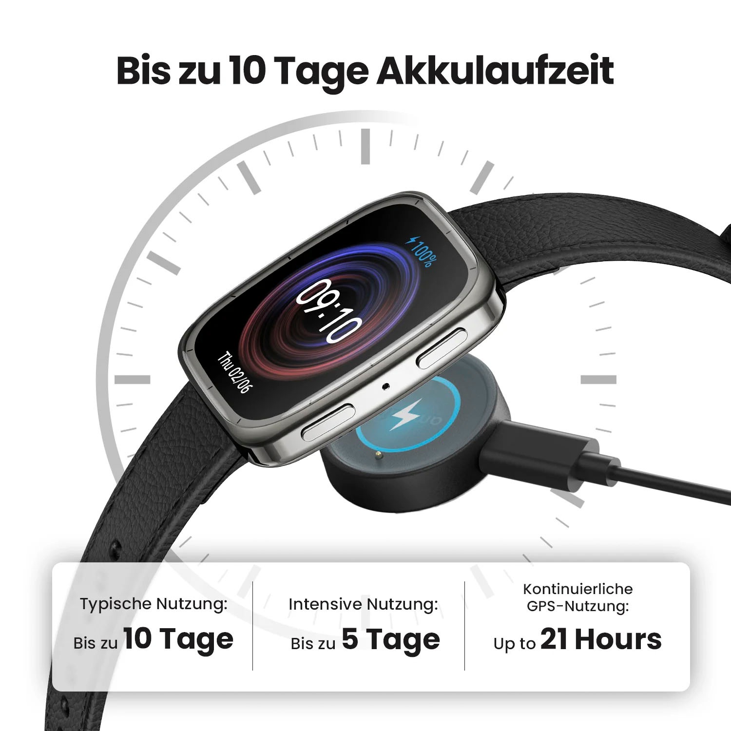 Amazfit Smartwatch »Active 2 Square«, (4,44 cm / 1,75 Zoll), Zepp OS