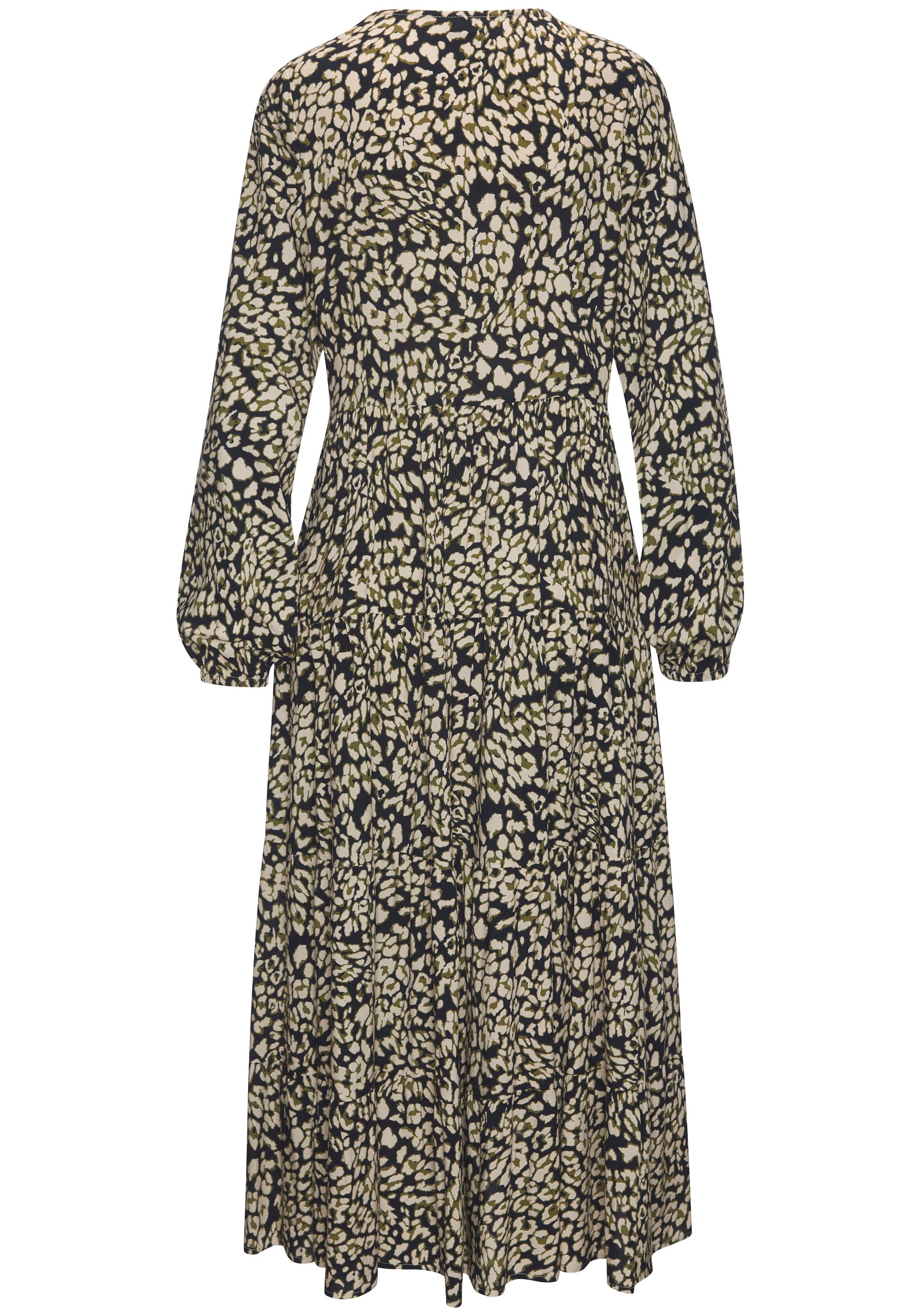 LASCANA Maxikleid, mit Leoprint und Volants, Volantkleid