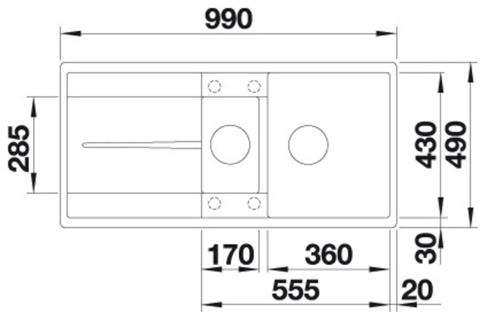 Blanco Granitspüle »METRA 6 S-F« 1 Stk. tlg. erhältlich in mehreren Farben, inkl Multifunktionsschale aus Edelstahl