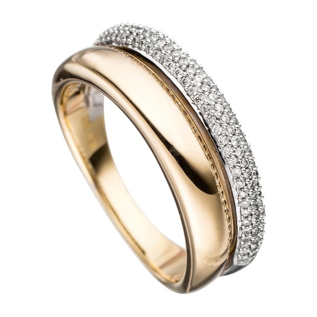 JOBO Diamantring »Ring mit 101 Diamanten«, 585 Gold bicolor kaufen | BAUR