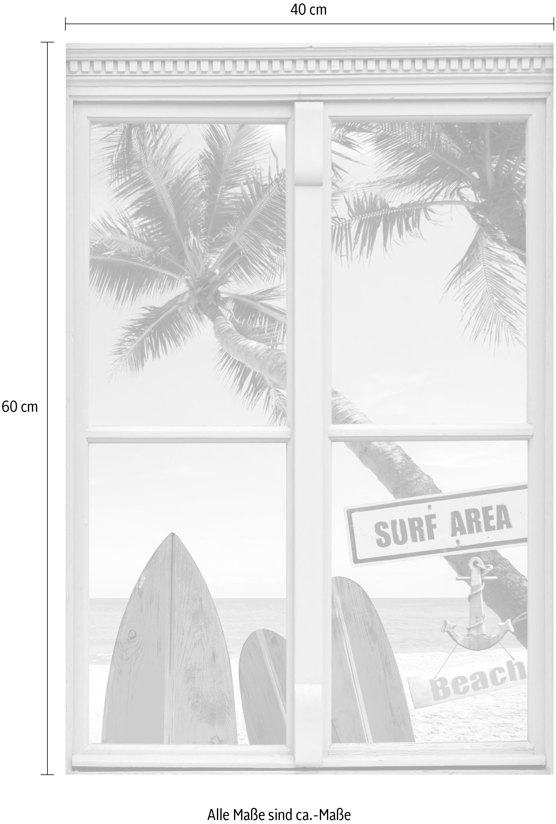 queence Wandsticker "Surf Area Beach", Wandsticker, Wandbild, selbstklebend günstig online kaufen