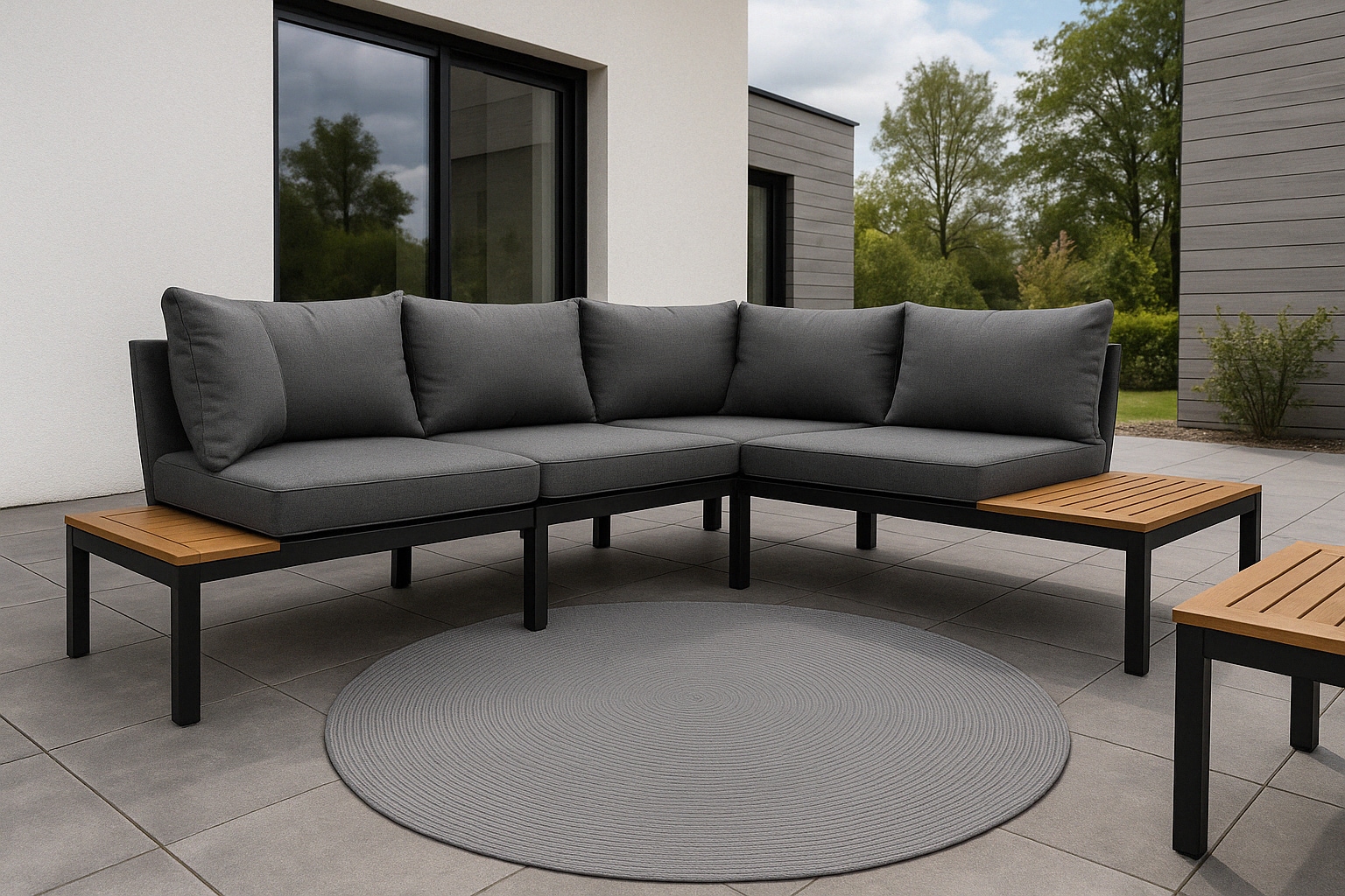 ASTRA Teppich »Paris«, rund, 8 mm Höhe, In- und Outdoor geeignet, Aussenbereich, Wohnzimmer