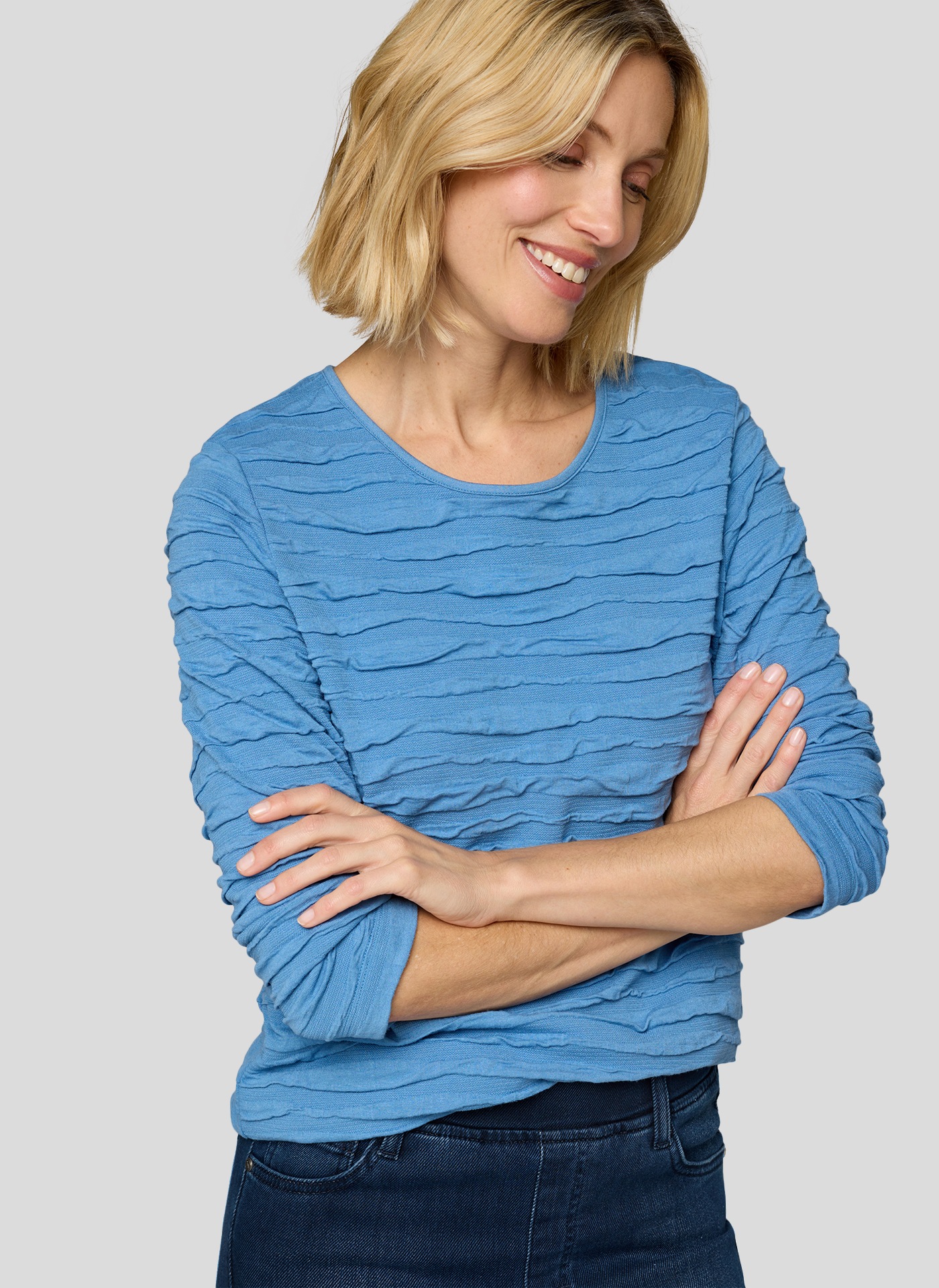 Rabe 3/4-Arm-Shirt, mit Struktur Muster