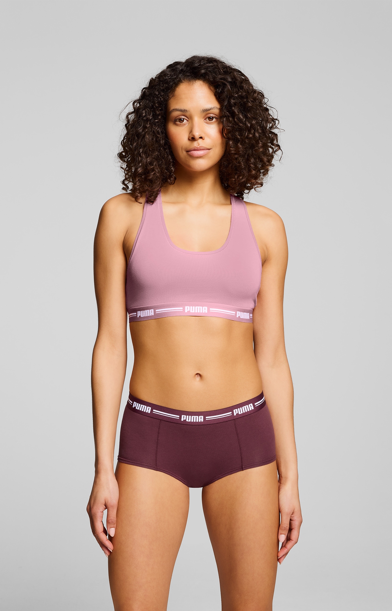 PUMA Panty »PUMA WOMEN MINI SHORT 2P PACK«, (Packung, 2er Pack), mit markantem Logo-Bund