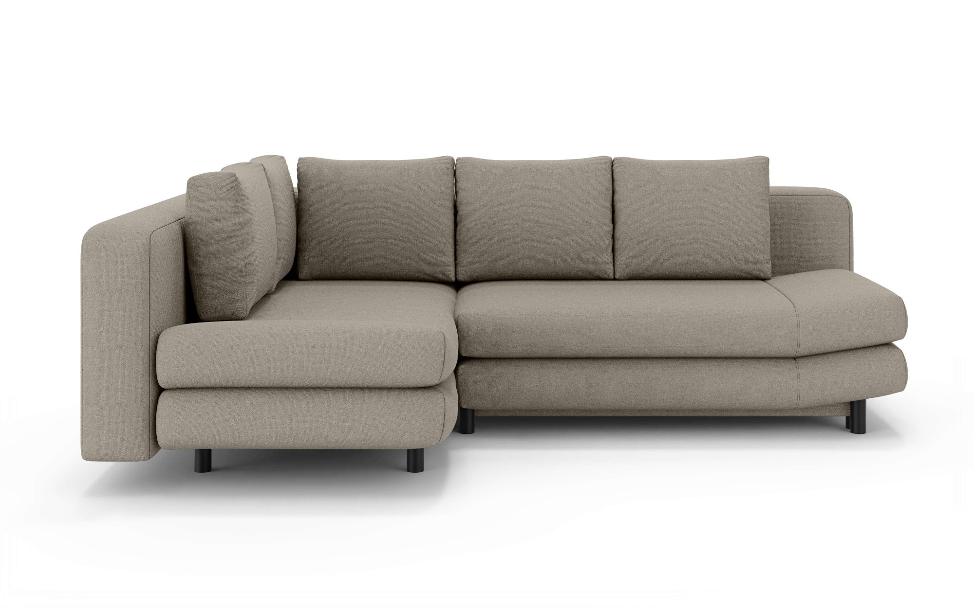 Home affaire Ecksofa »LENNARA Schlafsofa mit Bettkasten, Maße B/T/H: 234/179/85 cm«, L-Form mit Ottomane rechts/links, mit Wellenunterfederung