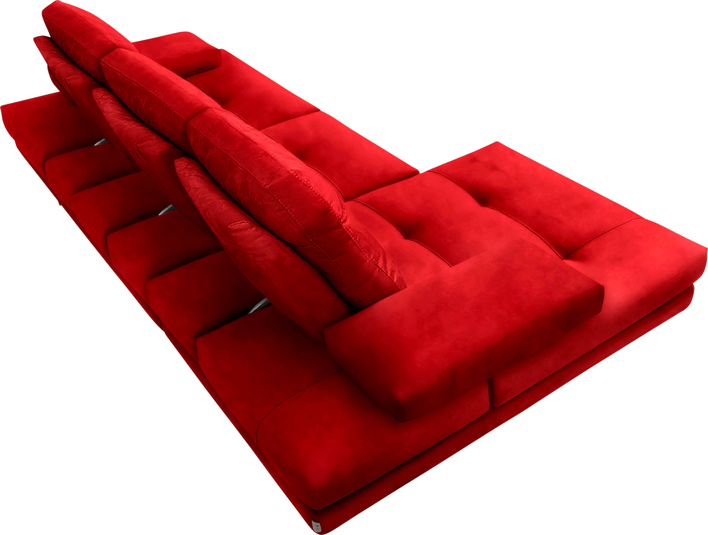 CALIA ITALIA Ecksofa »Toby Wing, L-Form, Designsofa mit sensationellem Sitzkomfort«, inklusive Sitztiefenverstellung, Füße in chrom glänzend